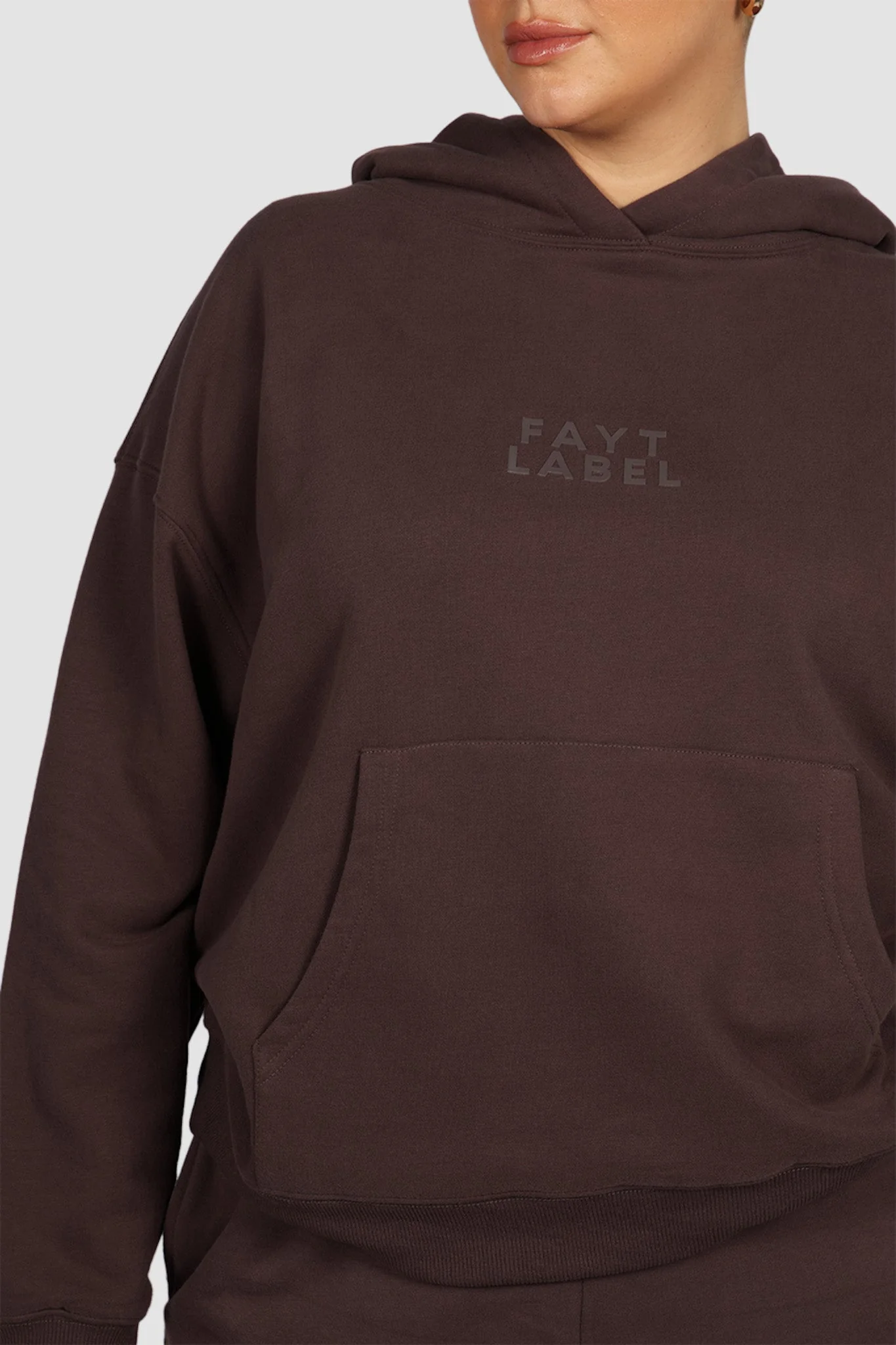 FAYT LOGO HOODIE CHOCOLATE - Image 4