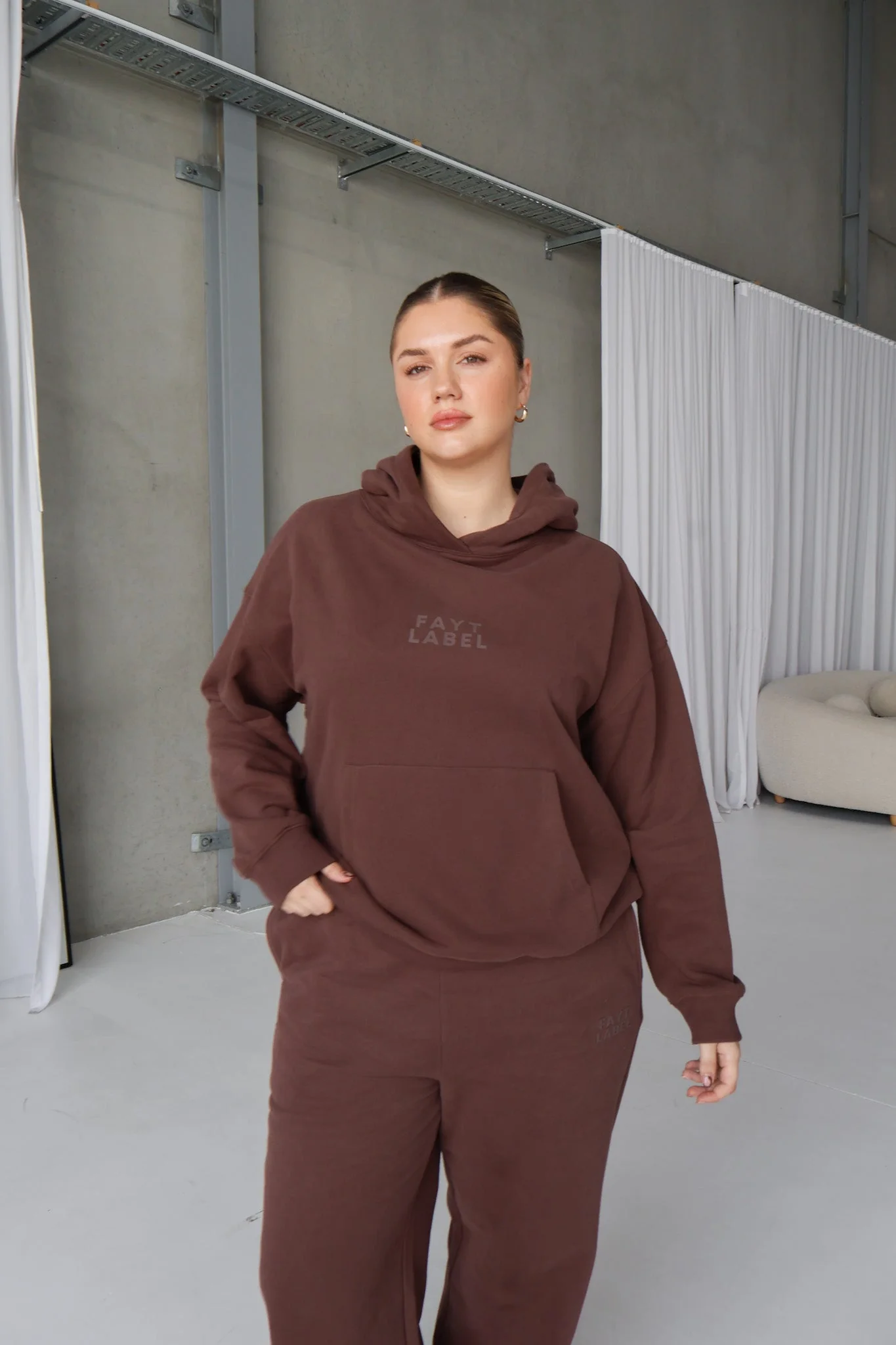 FAYT LOGO HOODIE CHOCOLATE - Image 5