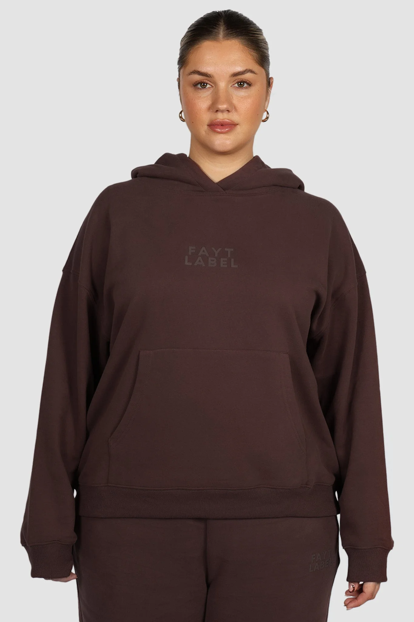 FAYT LOGO HOODIE CHOCOLATE - Image 9