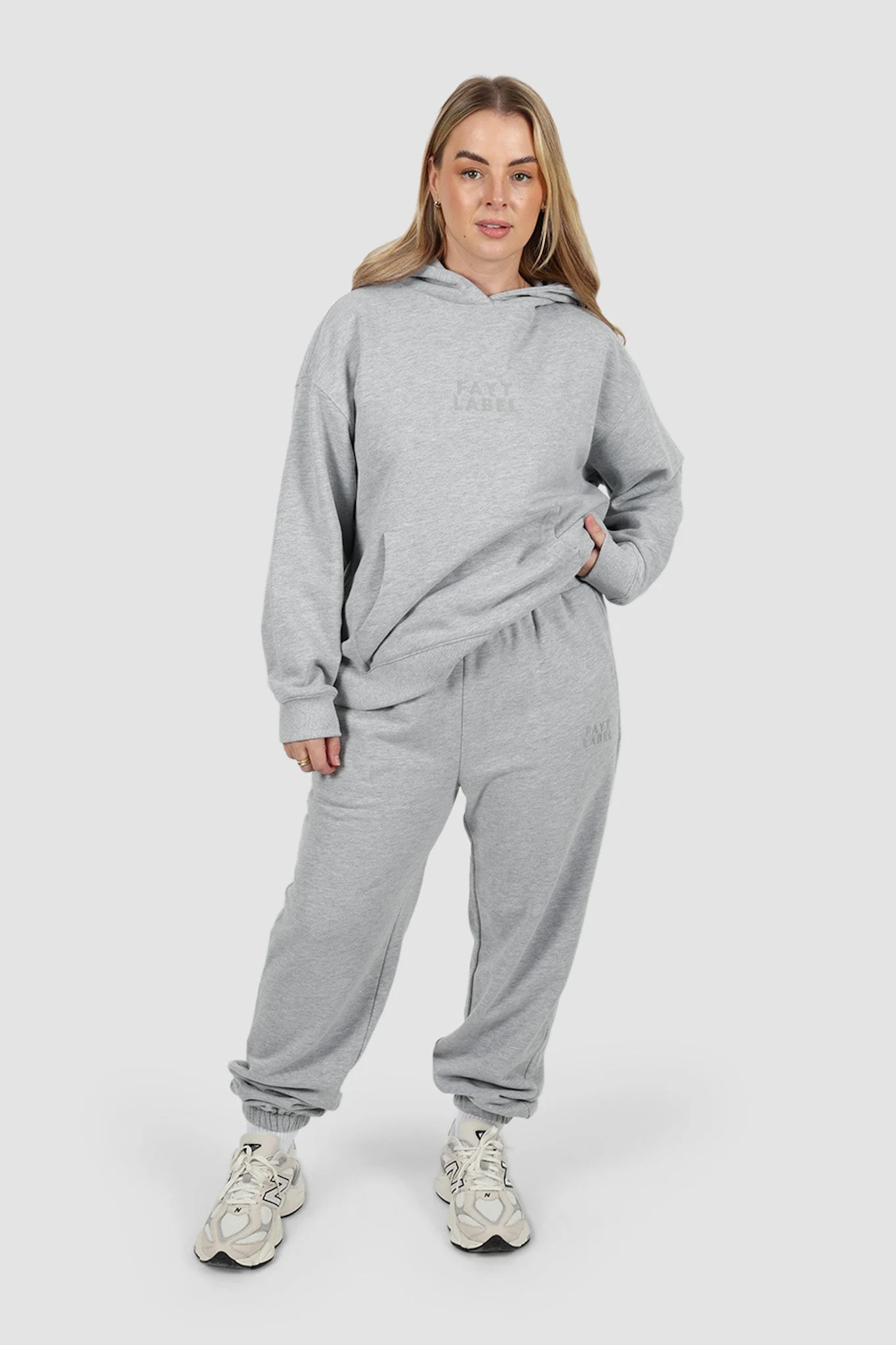 FAYT LOGO HOODIE GREY MARLE