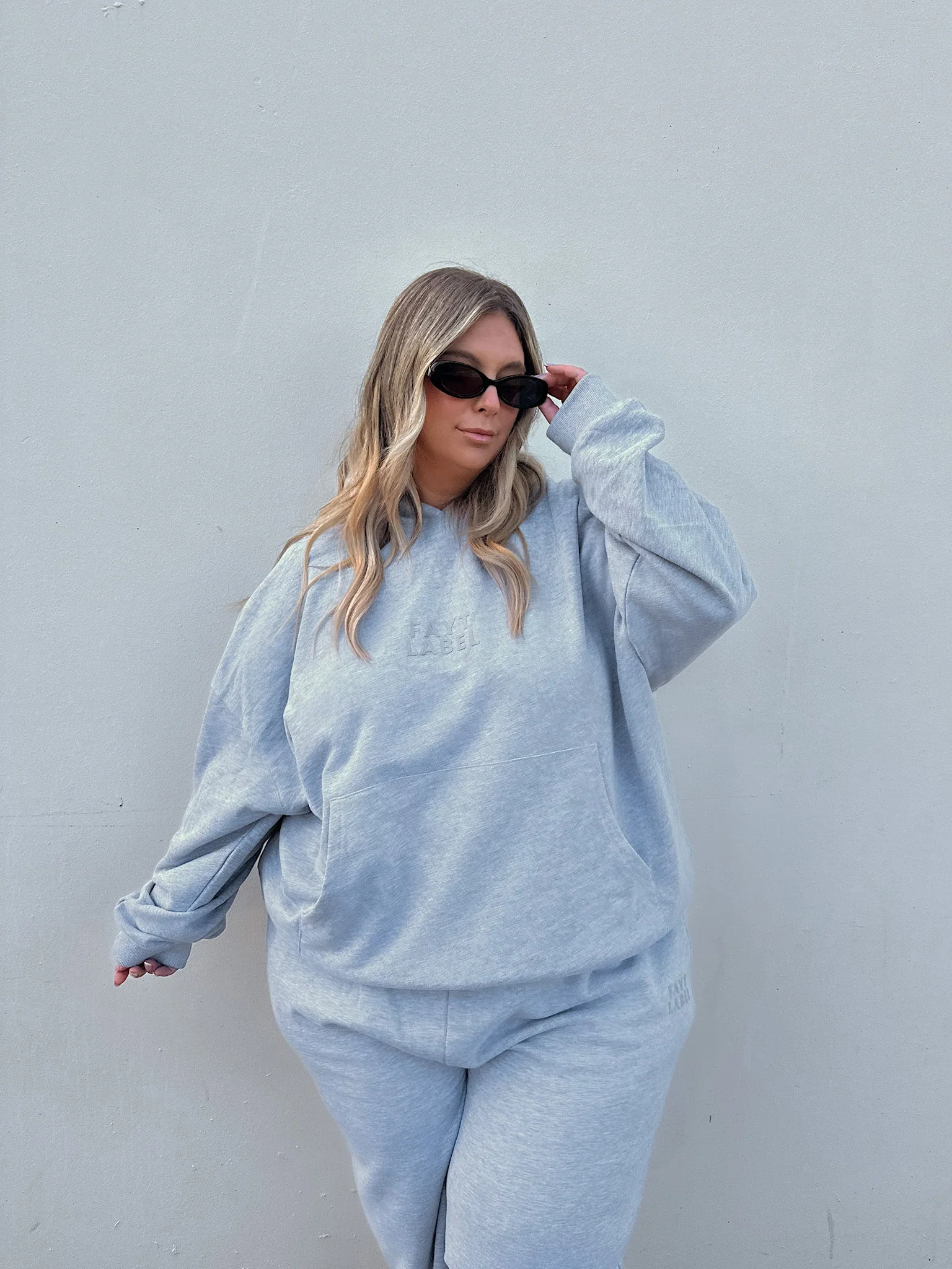 FAYT LOGO HOODIE GREY MARLE - Image 13