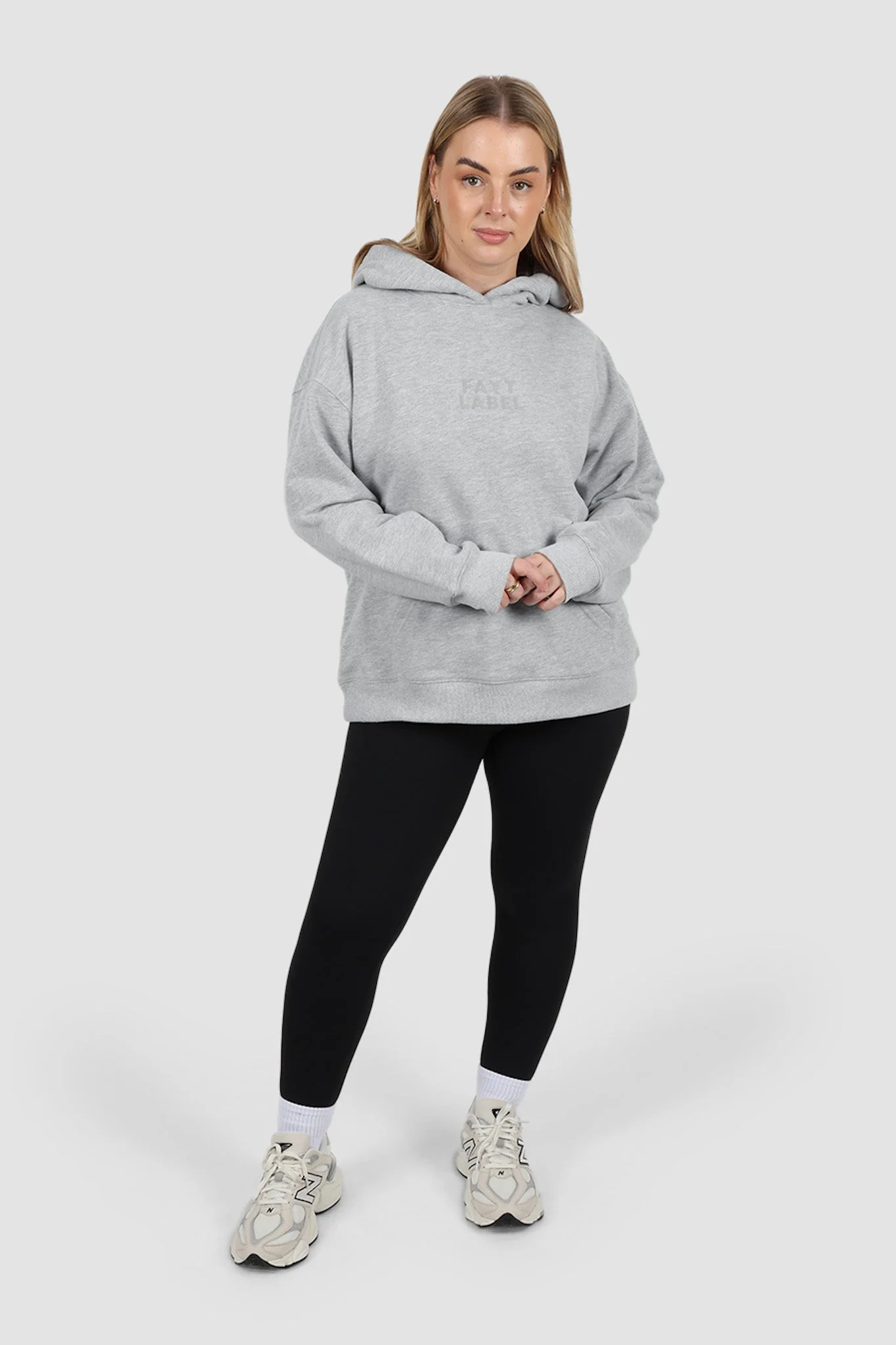 FAYT LOGO HOODIE GREY MARLE - Image 8