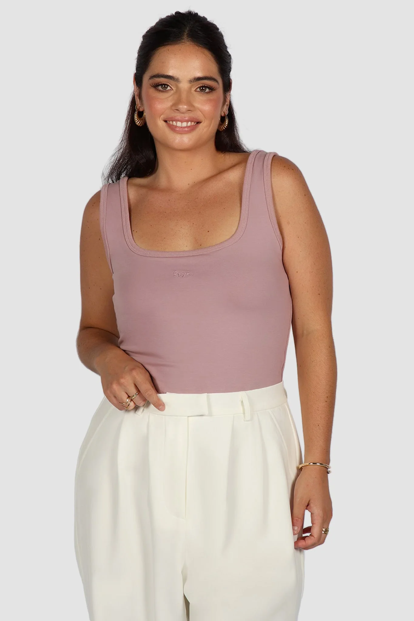 FAYT LOGO TANK DUSTY PINK - Image 4