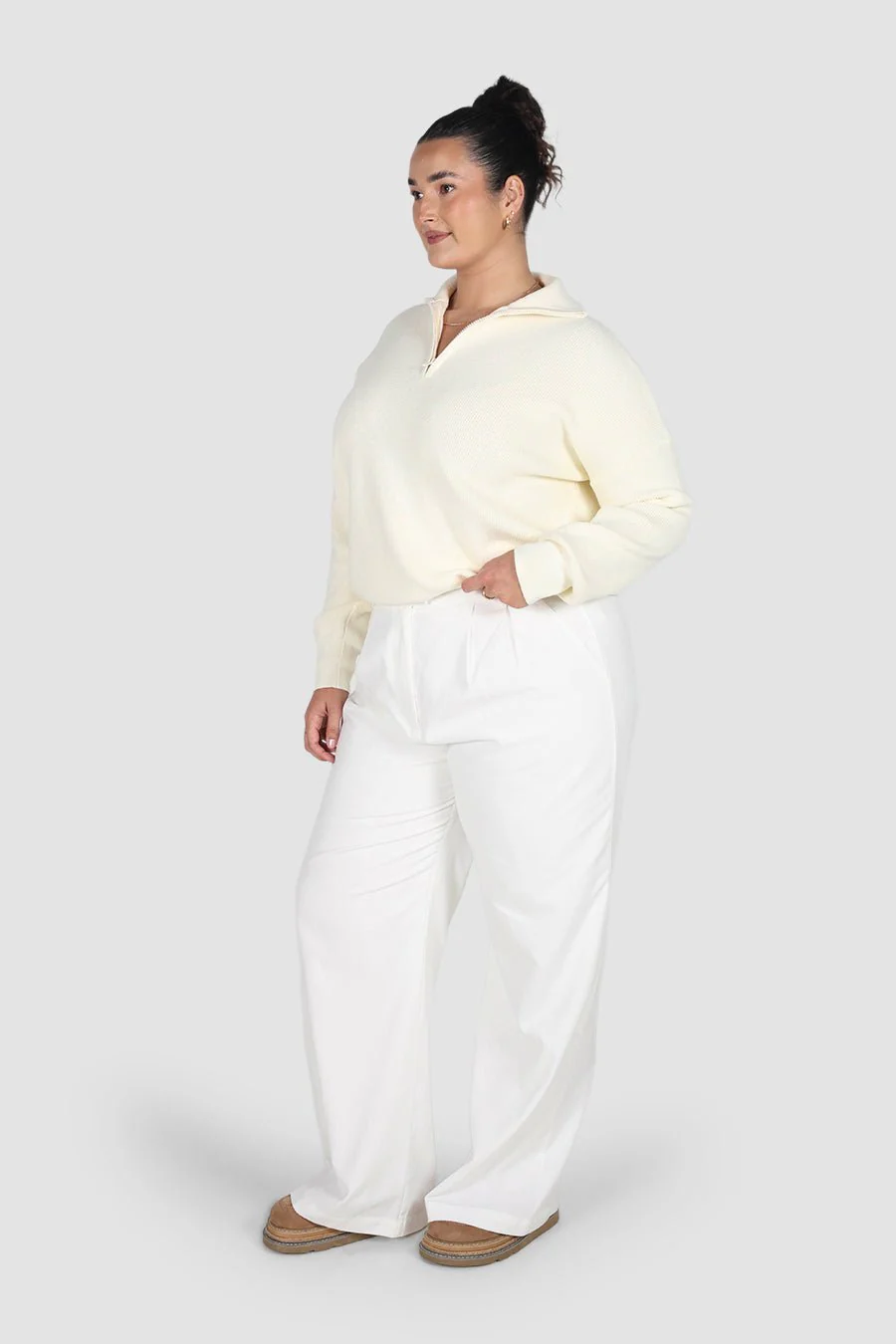 FLETCHER ZIP KNIT MILK - Image 3