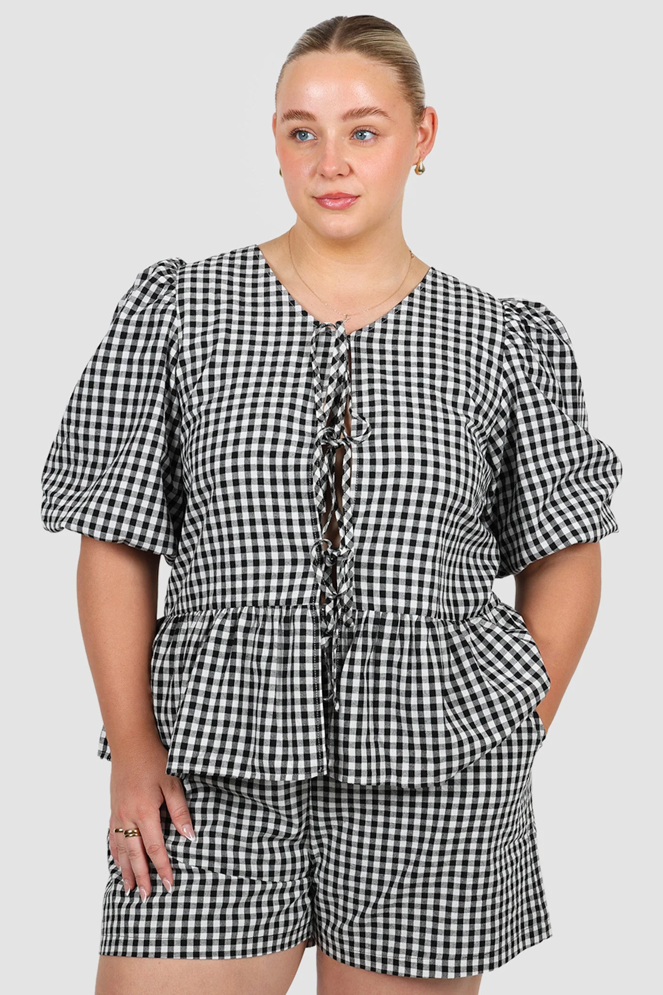 GRADY SHORTS B&W GINGHAM - Image 5