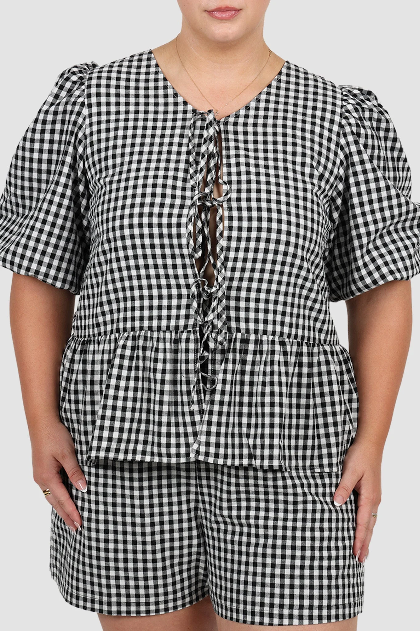 GRADY SHORTS B&W GINGHAM - Image 6