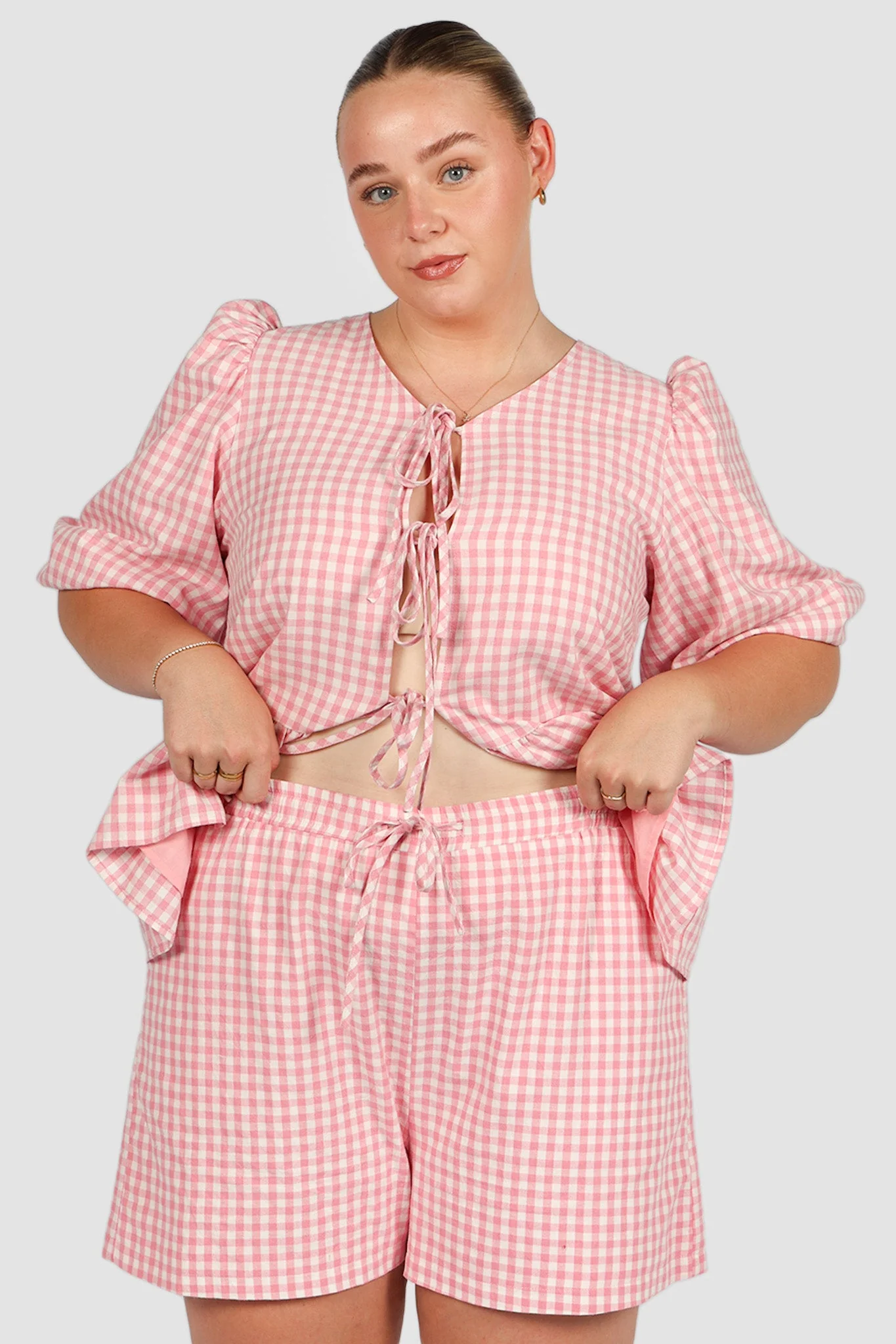 GRADY SHORTS PINK GINGHAM - Image 3