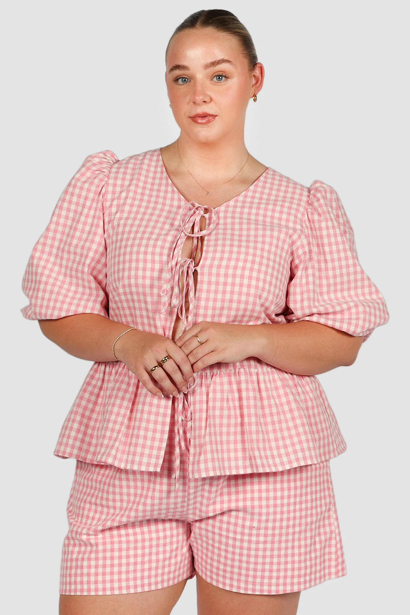 GRADY SHORTS PINK GINGHAM - Image 6