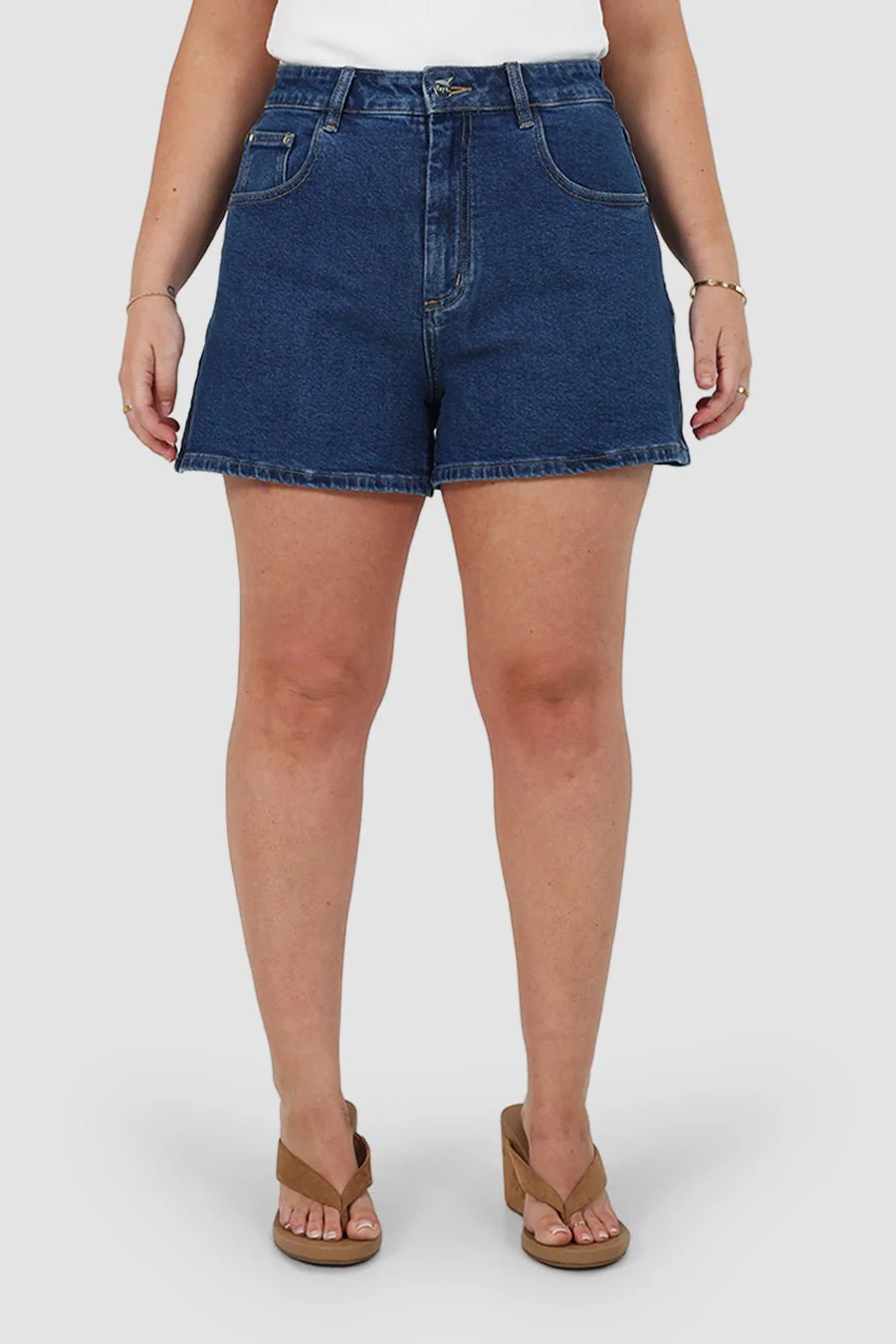 GREER DENIM SHORTS MID BLUE - Image 2