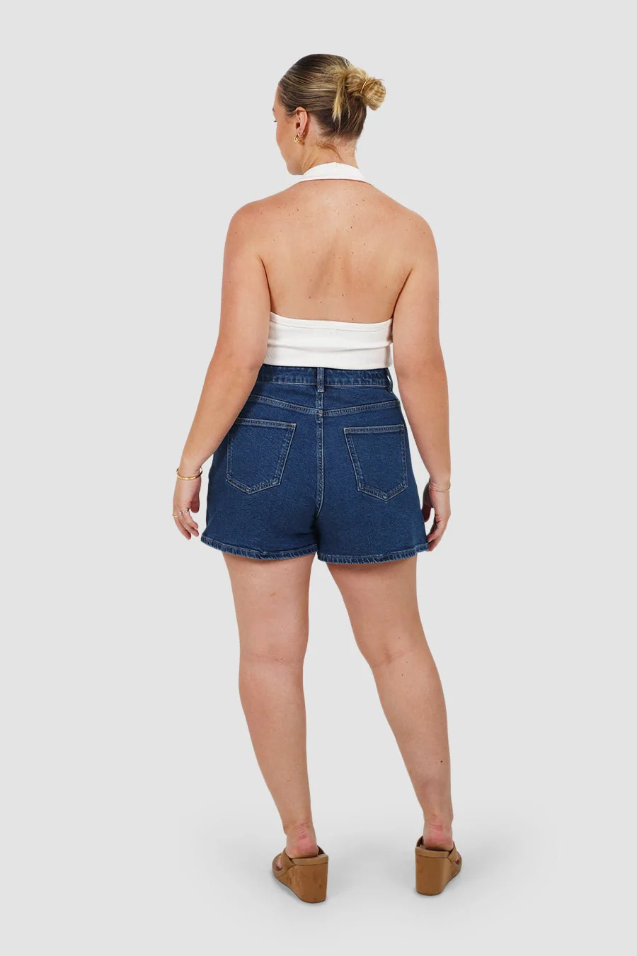 GREER DENIM SHORTS MID BLUE - Image 4