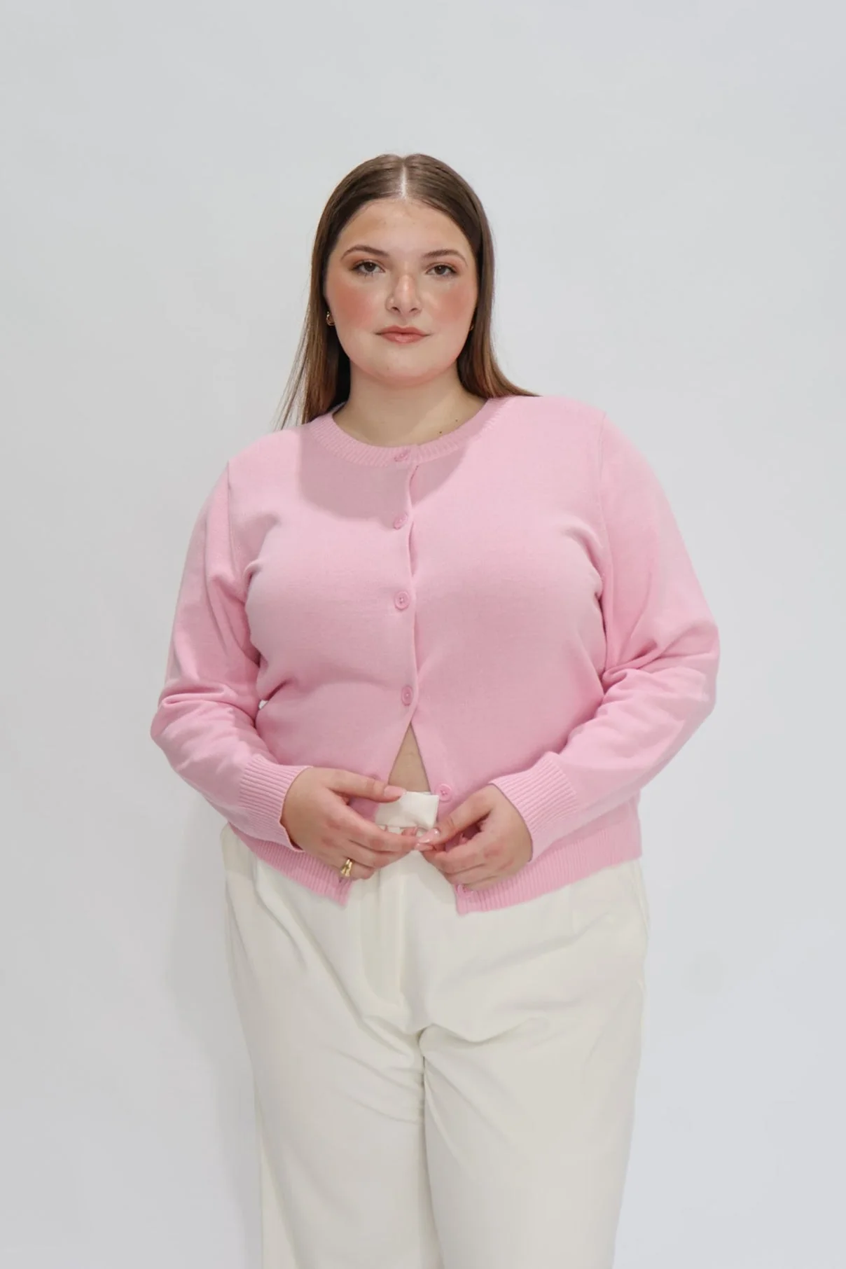 GWEN KNIT CARDIGAN SOFT PINK