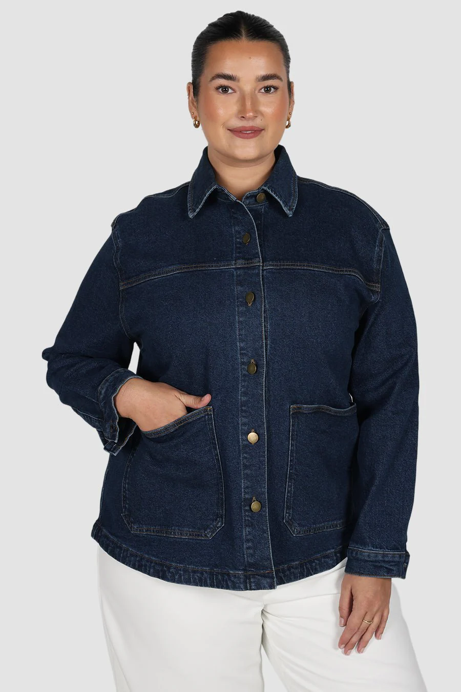 HARRINGTON DENIM JACKET DEEP BLUE - Image 4