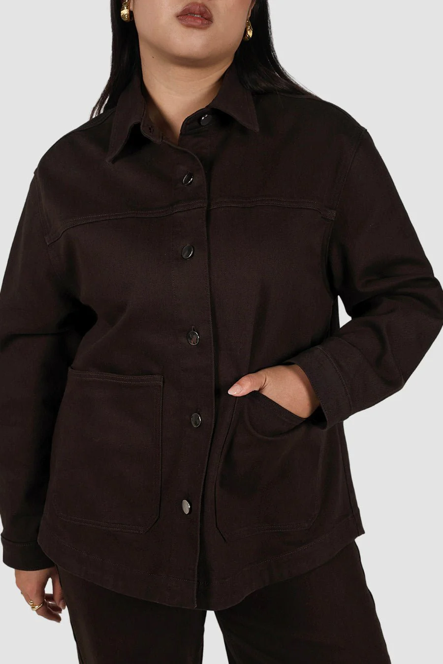 HARRINGTON DENIM JACKET ESPRESSO - Image 5