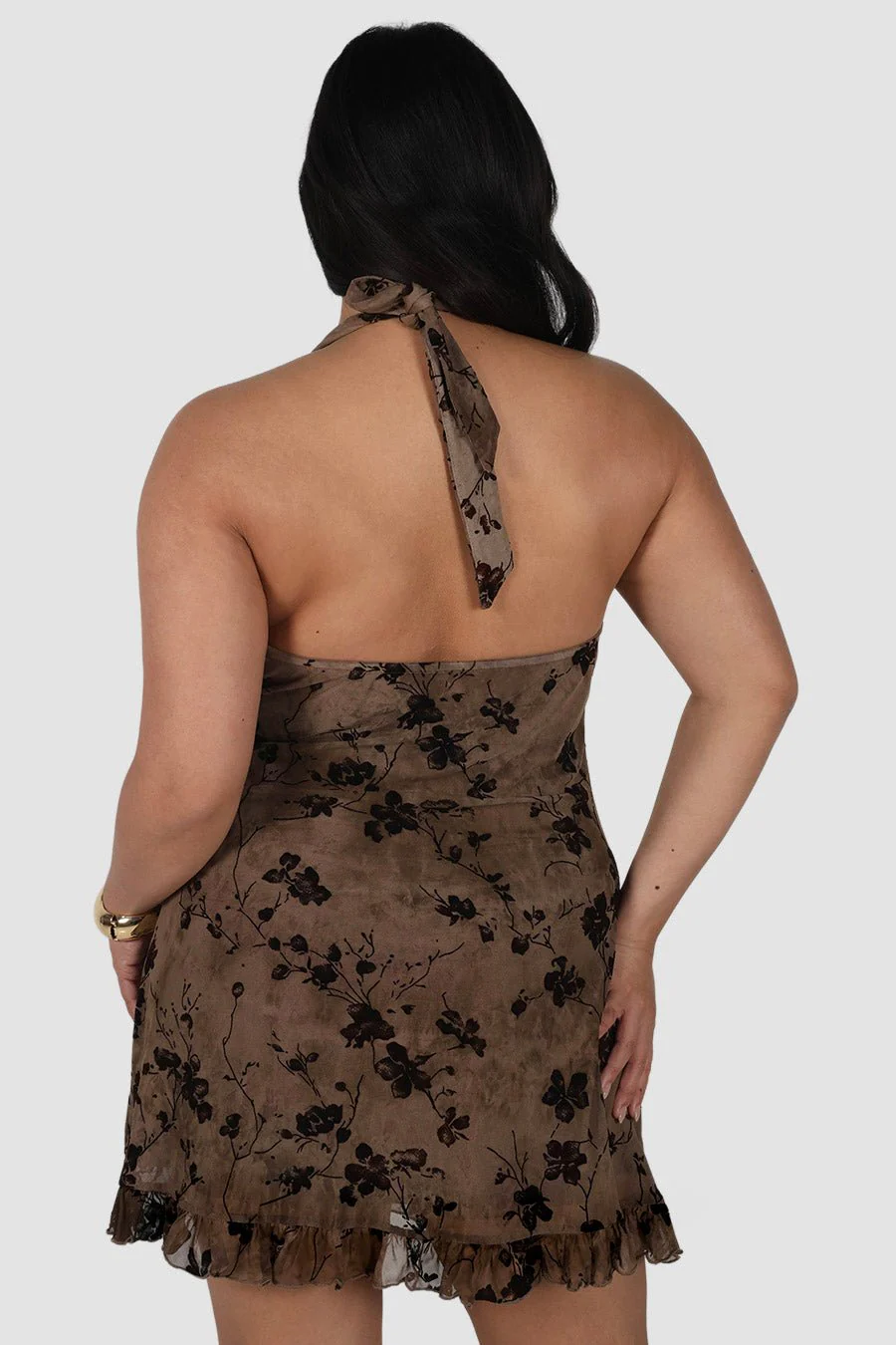 HAVANA HALTER DRESS SEPIA PETAL - Image 5