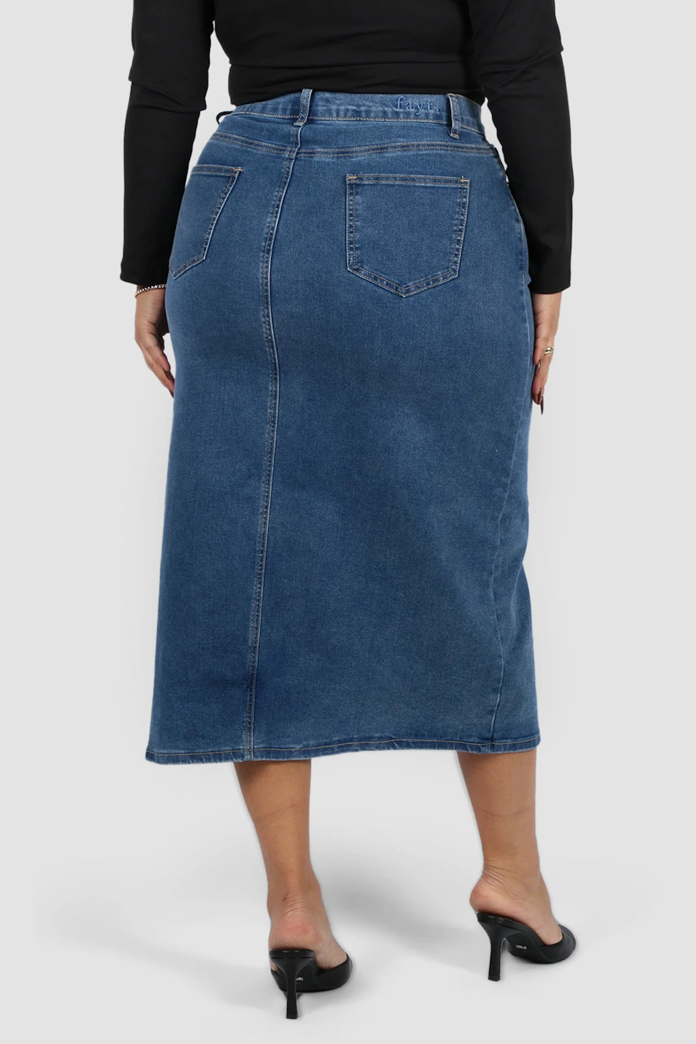 HUDSON MIDI SKIRT DEEP BLUE - Image 6