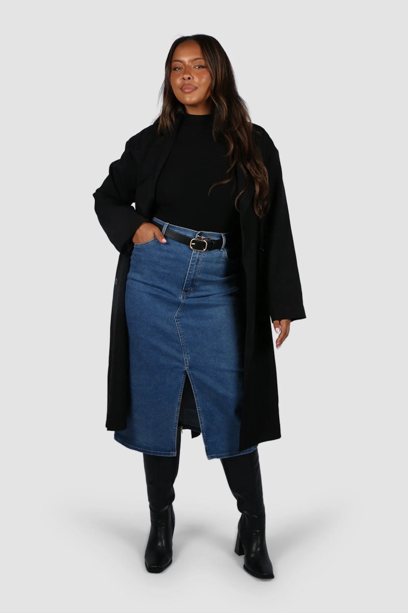 HUDSON MIDI SKIRT DEEP BLUE - Image 8