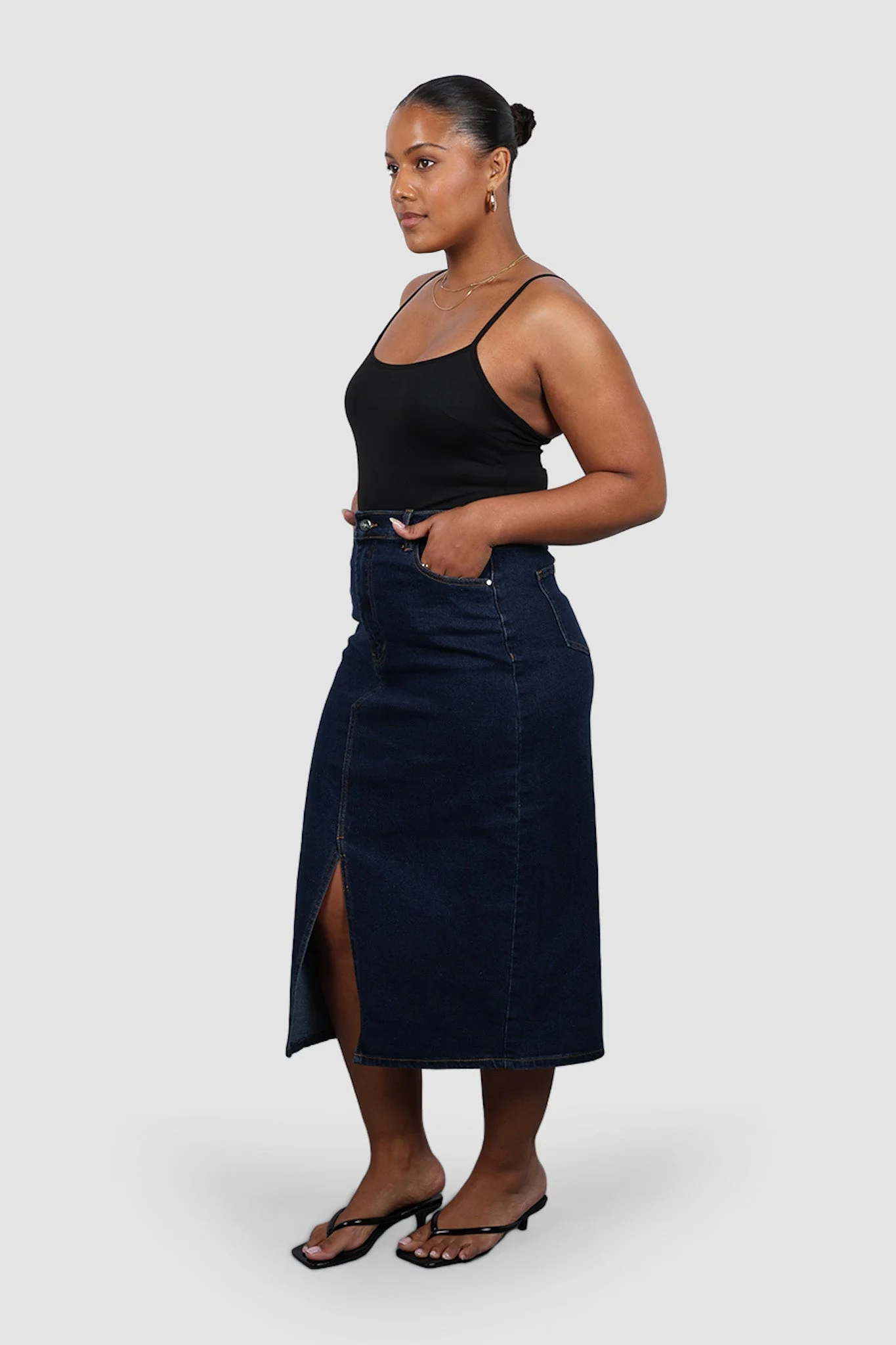 HUDSON MIDI SKIRT MIDNIGHT BLUE - Image 10