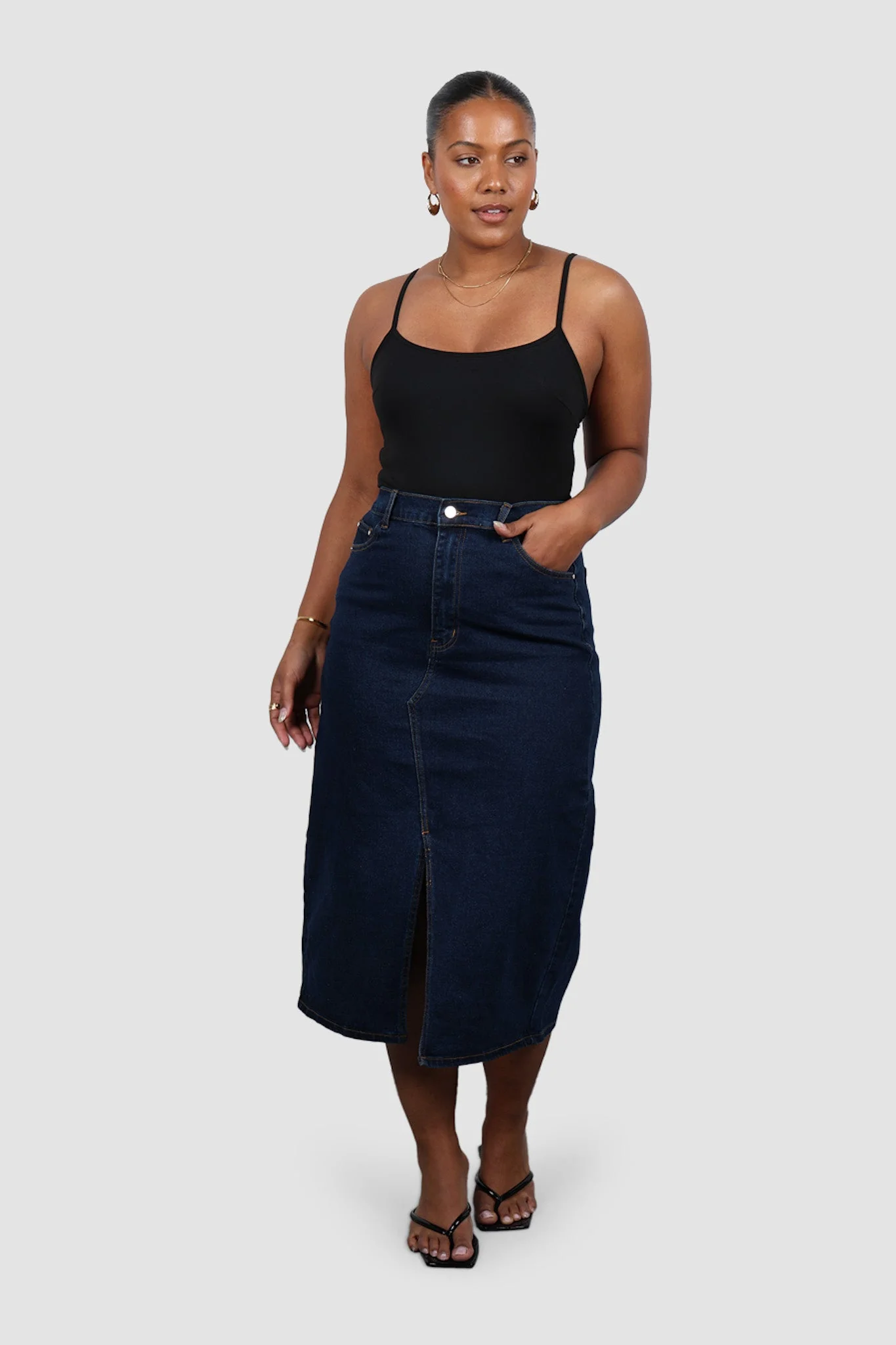 HUDSON MIDI SKIRT MIDNIGHT BLUE - Image 13