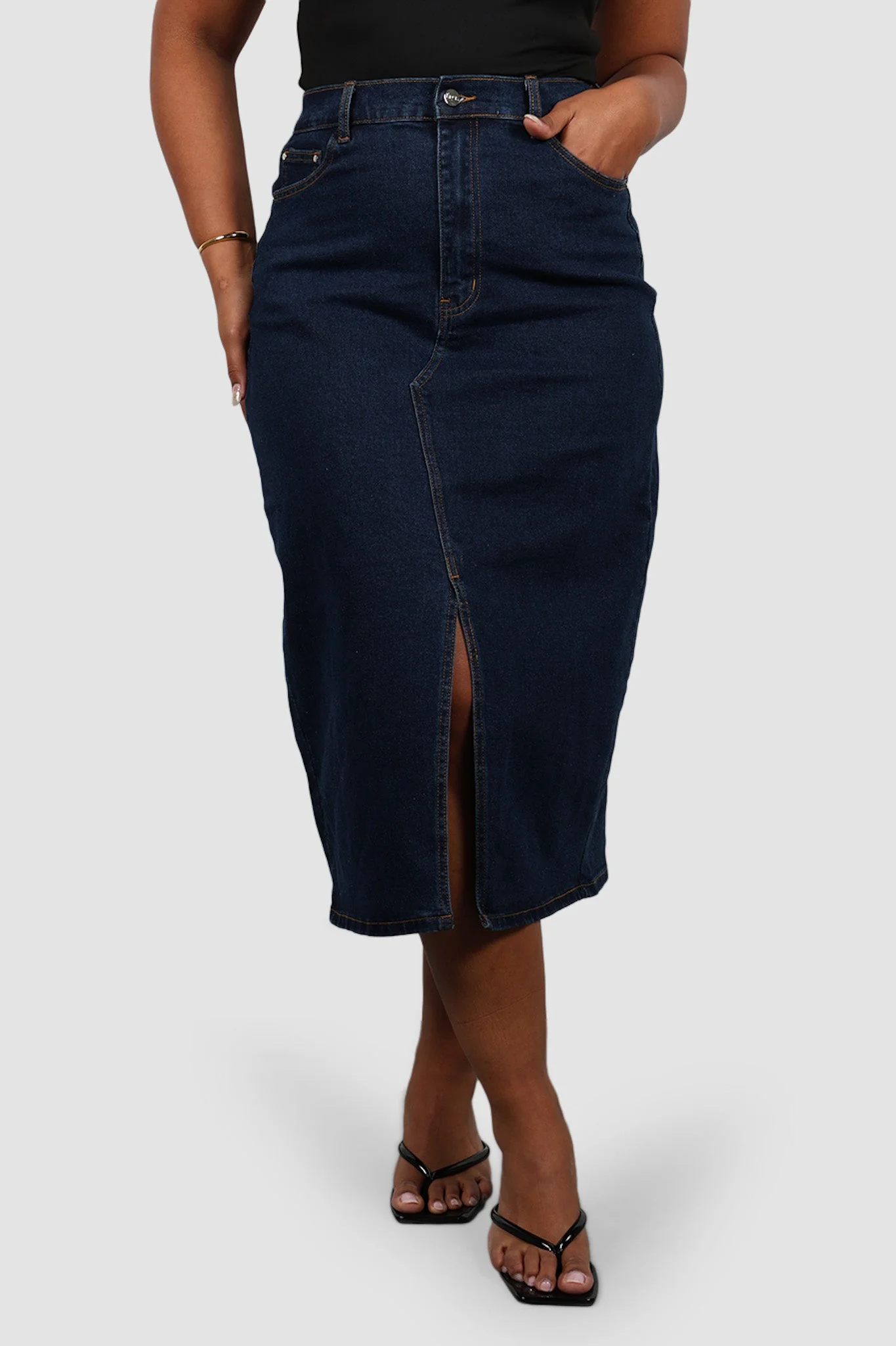 HUDSON MIDI SKIRT MIDNIGHT BLUE - Image 14