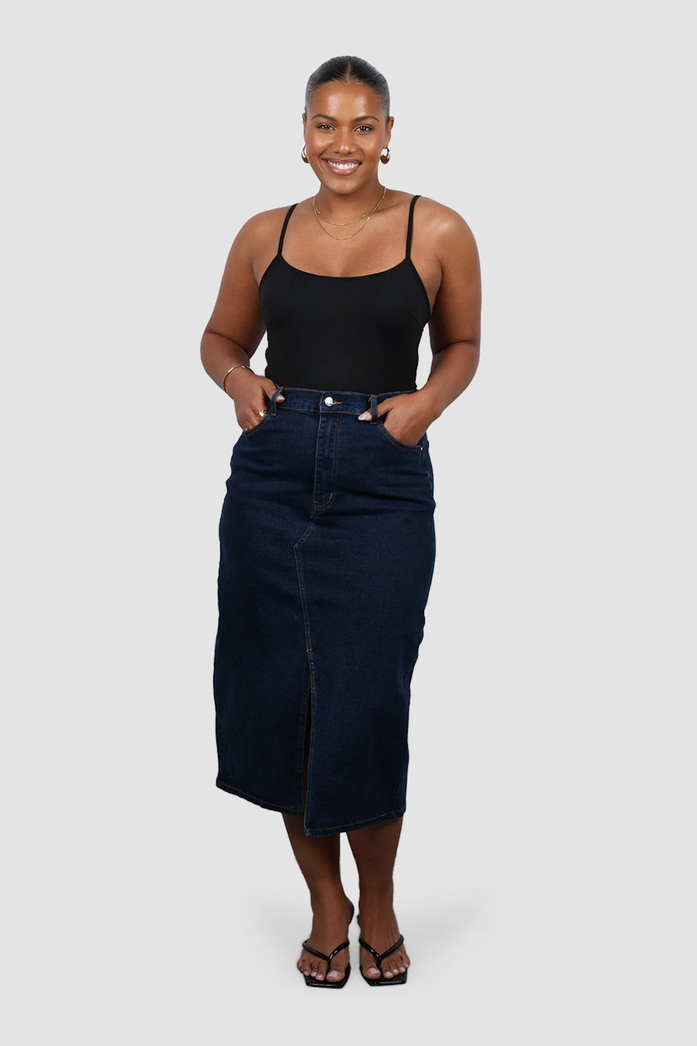 HUDSON MIDI SKIRT MIDNIGHT BLUE - Image 16