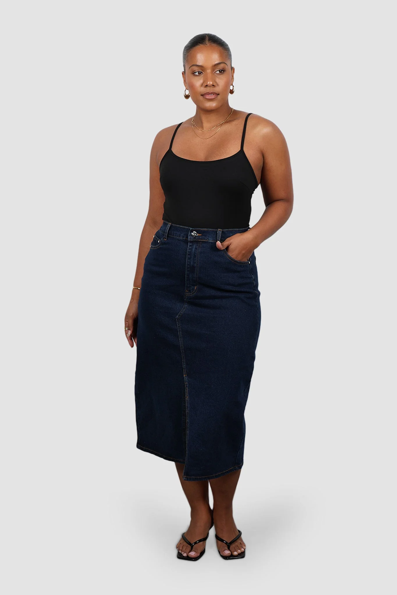 HUDSON MIDI SKIRT MIDNIGHT BLUE - Image 19