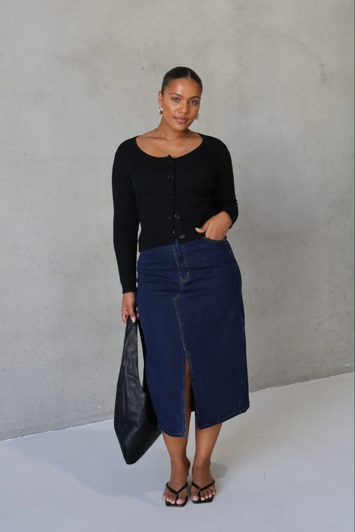 HUDSON MIDI SKIRT MIDNIGHT BLUE - Image 4