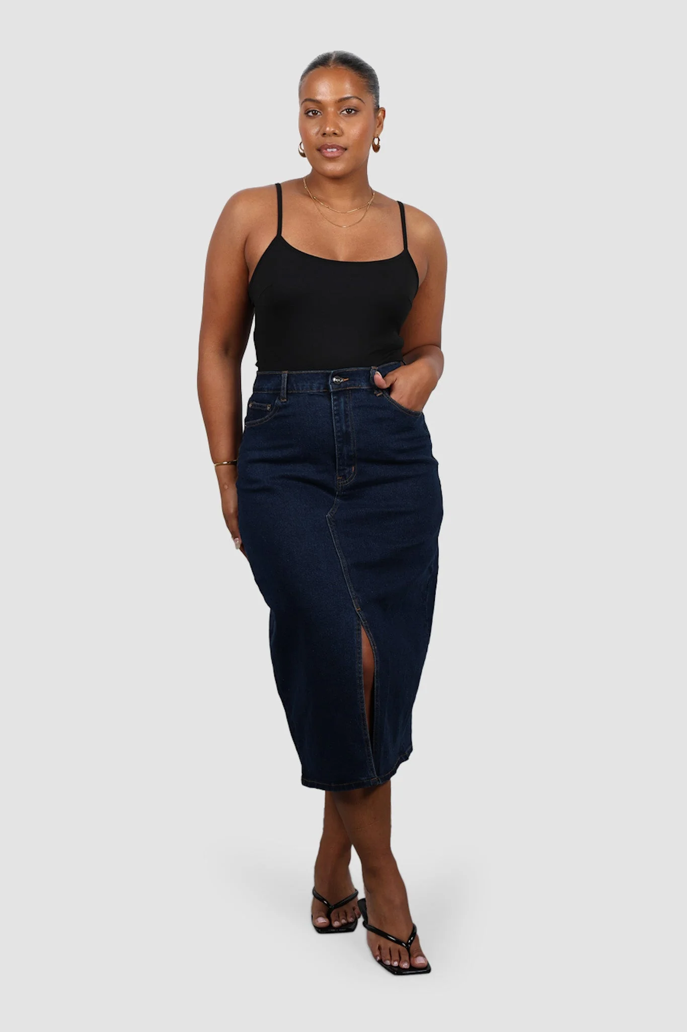 HUDSON MIDI SKIRT MIDNIGHT BLUE - Image 9