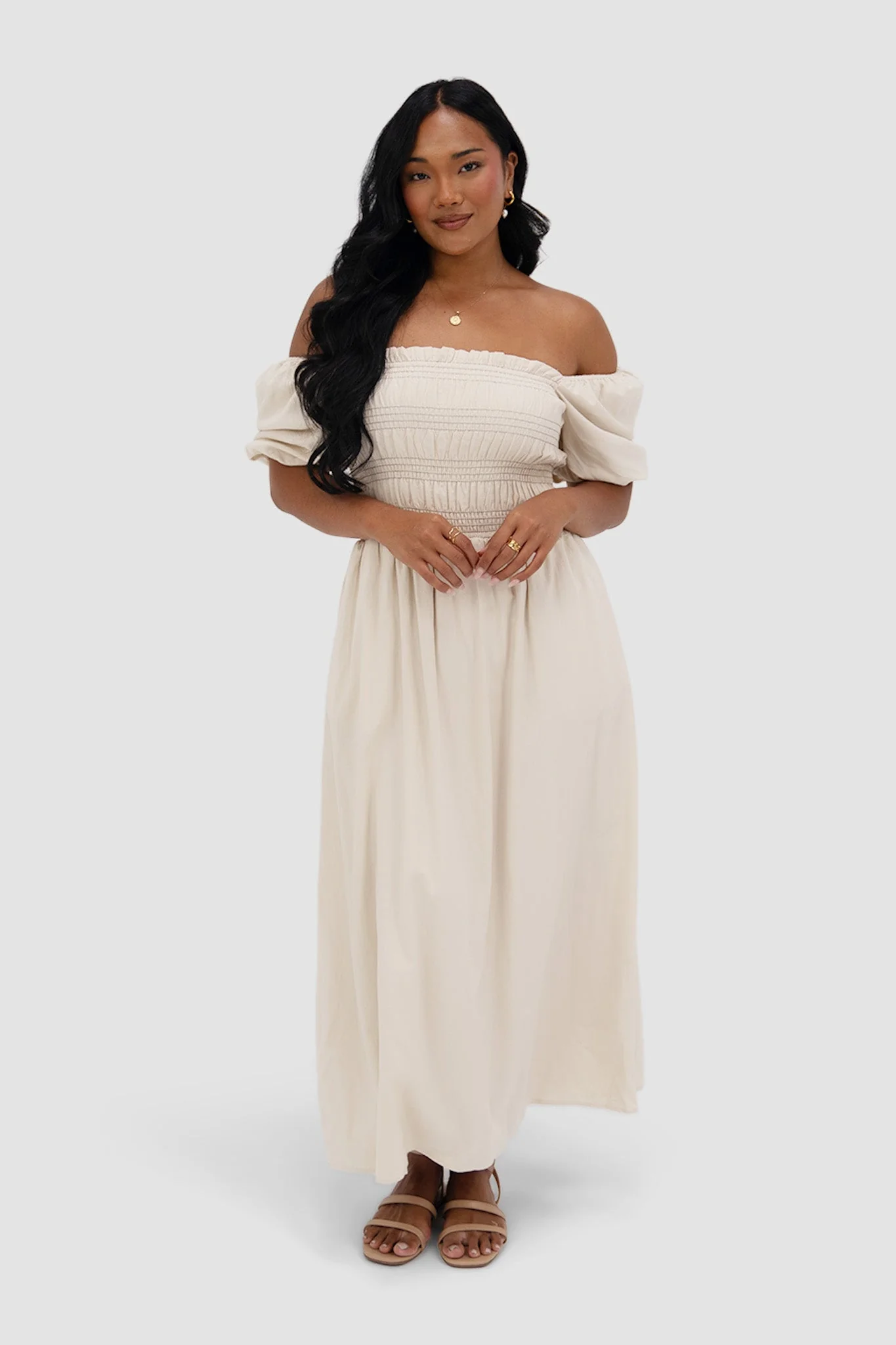 ISMAE MAXI DRESS NEUTRAL - Image 10