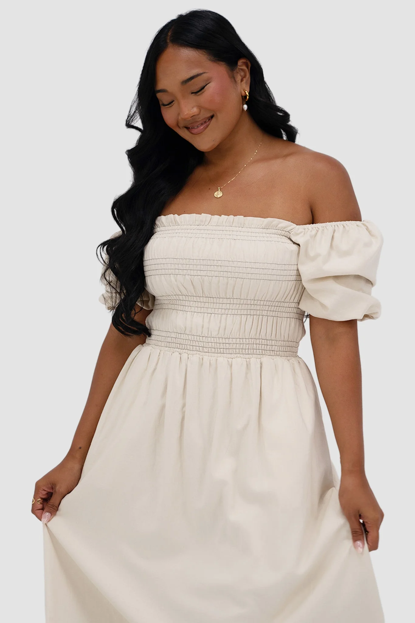 ISMAE MAXI DRESS NEUTRAL - Image 12