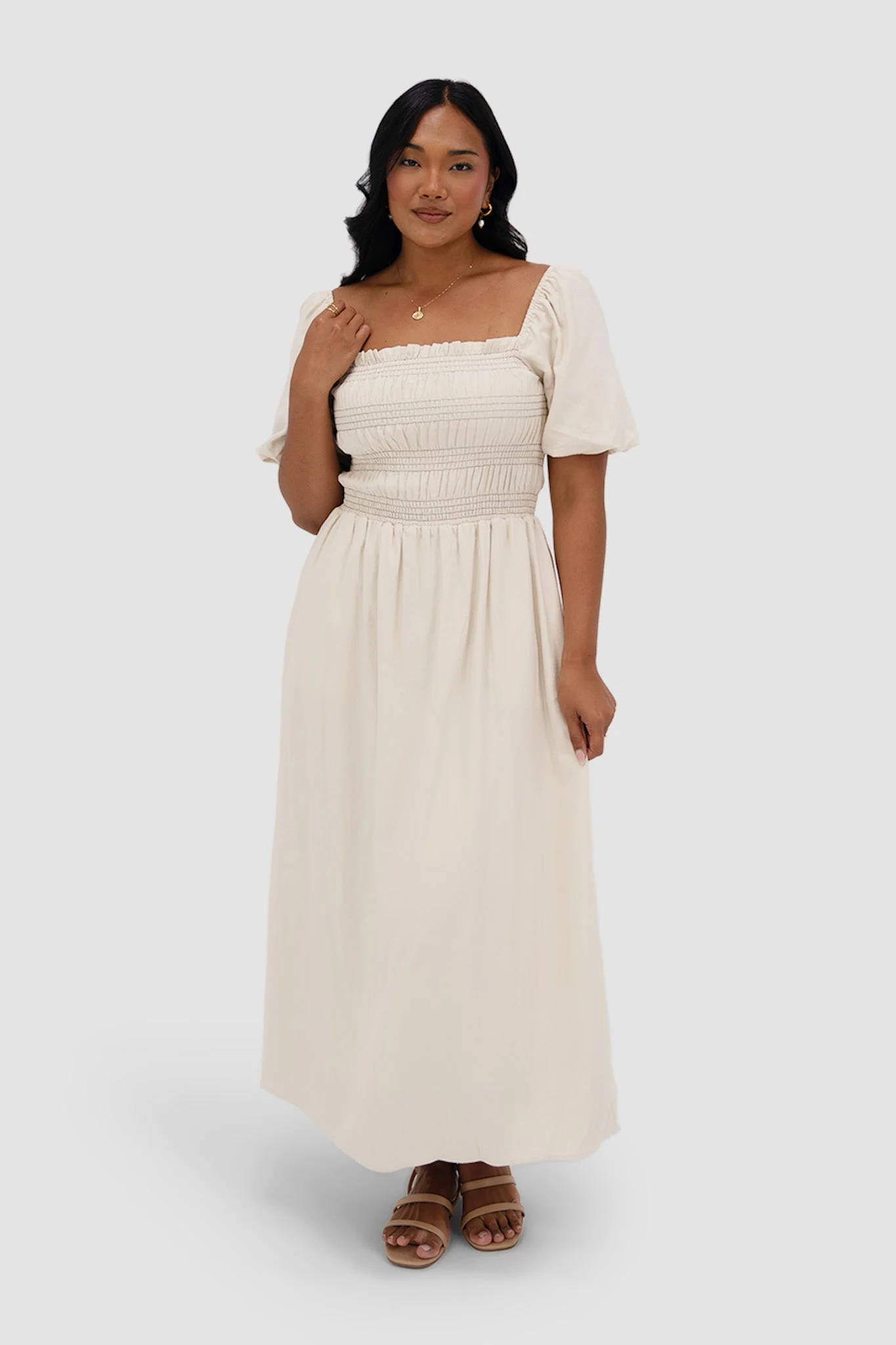 ISMAE MAXI DRESS NEUTRAL - Image 14