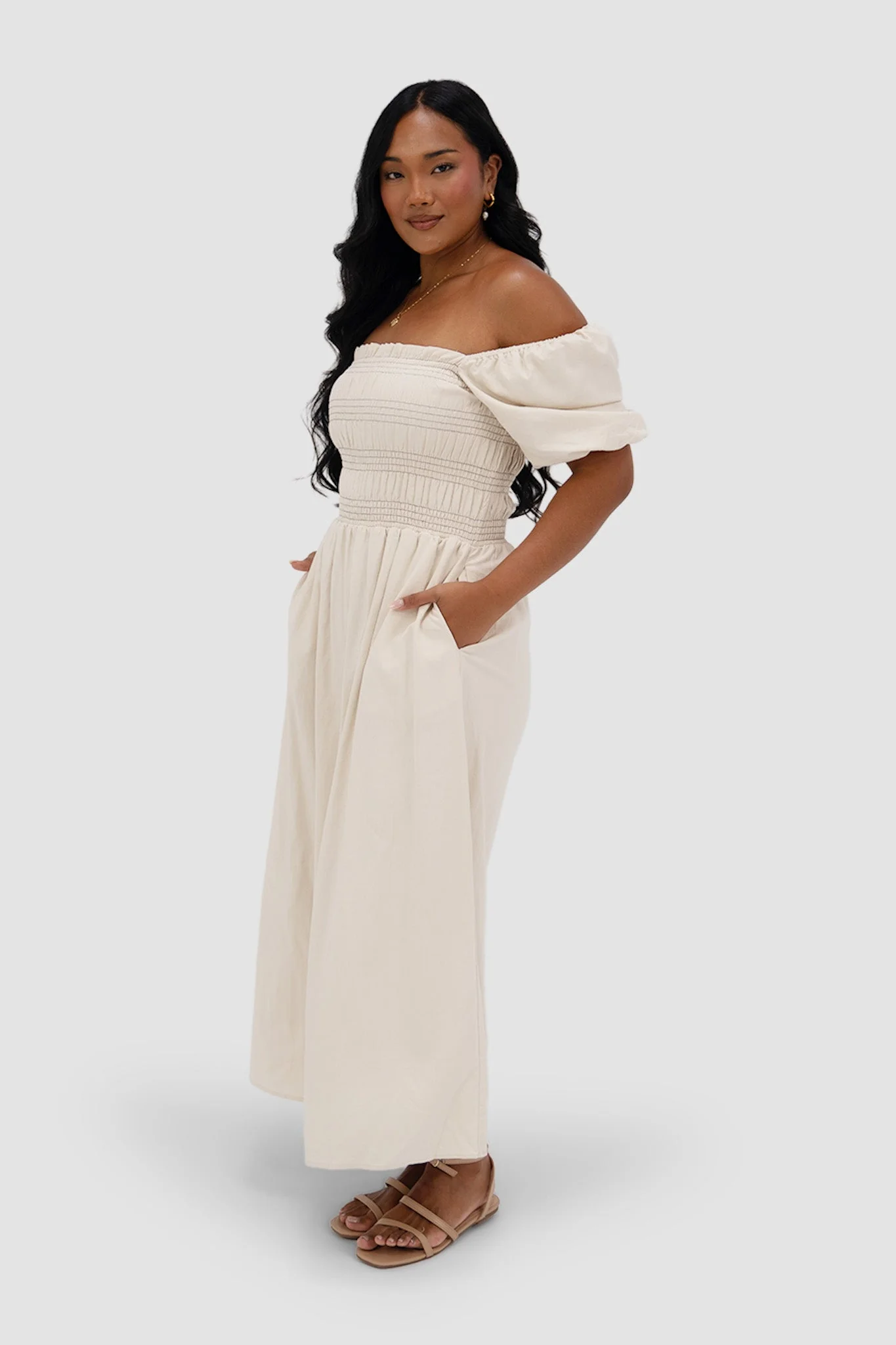 ISMAE MAXI DRESS NEUTRAL - Image 6