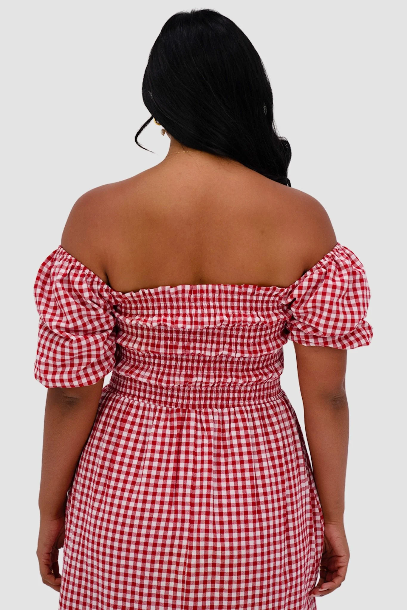 ISMAE MAXI DRESS RED GINGHAM - Image 7
