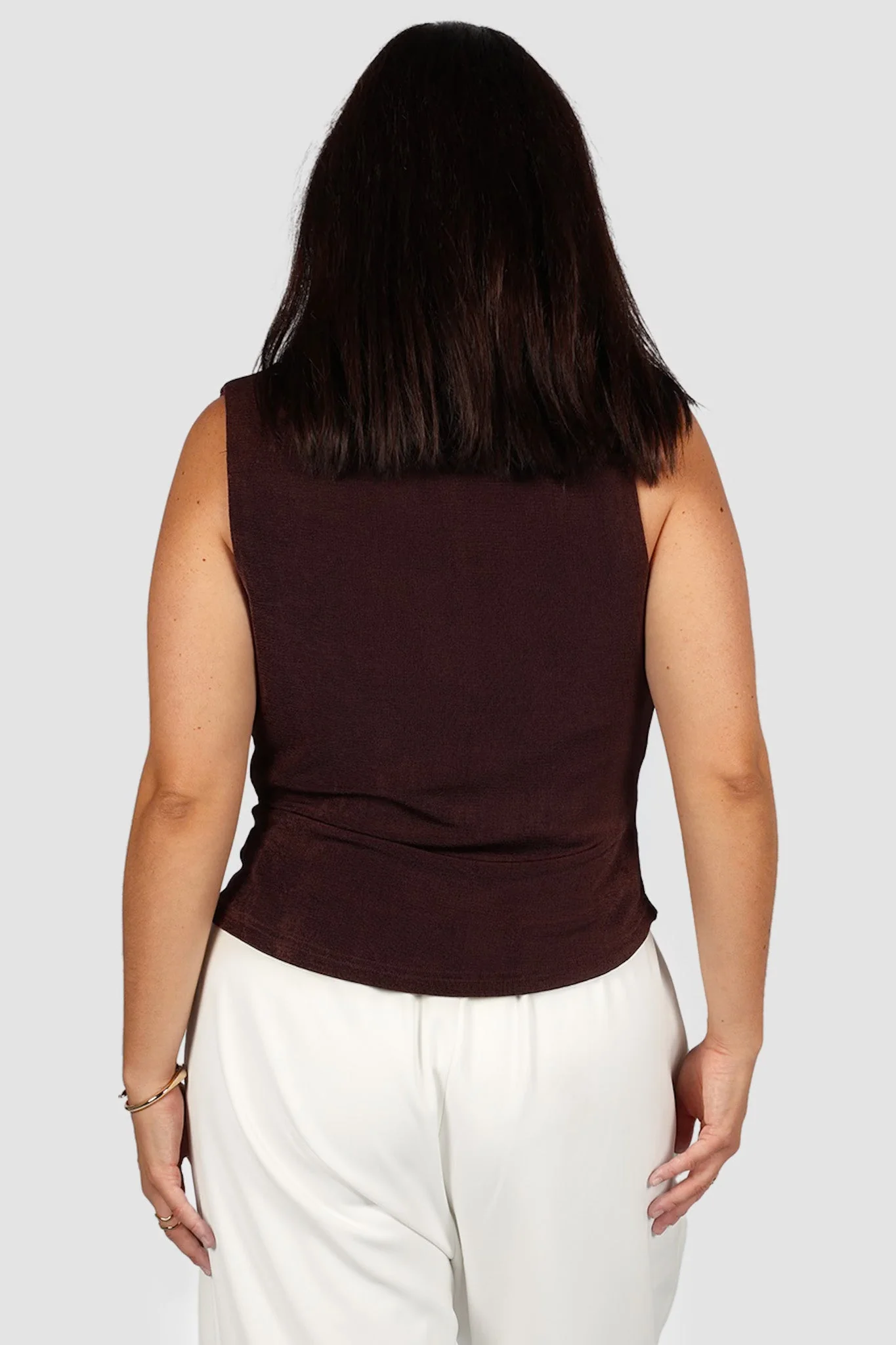 IVES COWL NECK TOP CHOC - Image 3