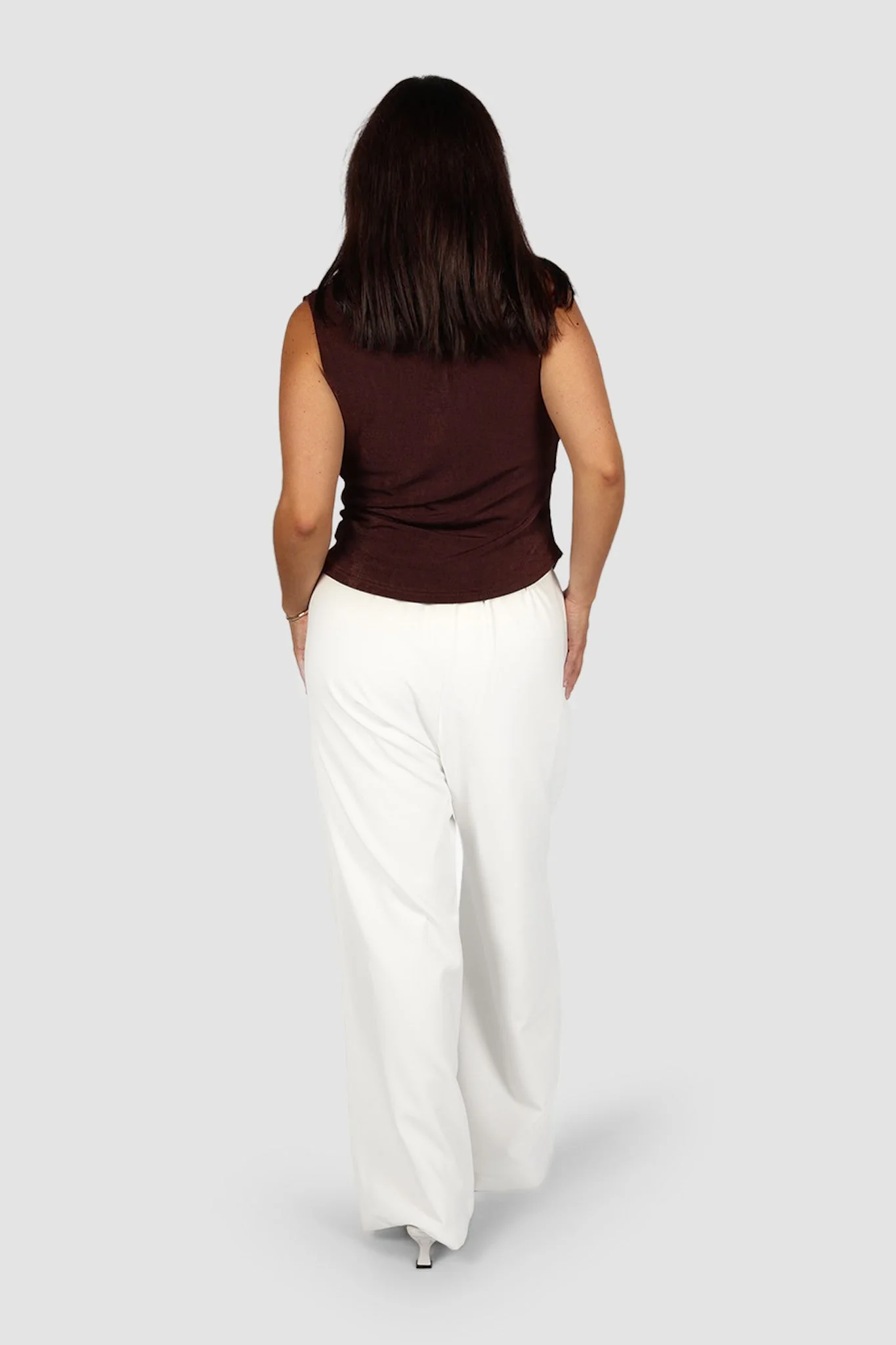 IVES COWL NECK TOP CHOC - Image 7