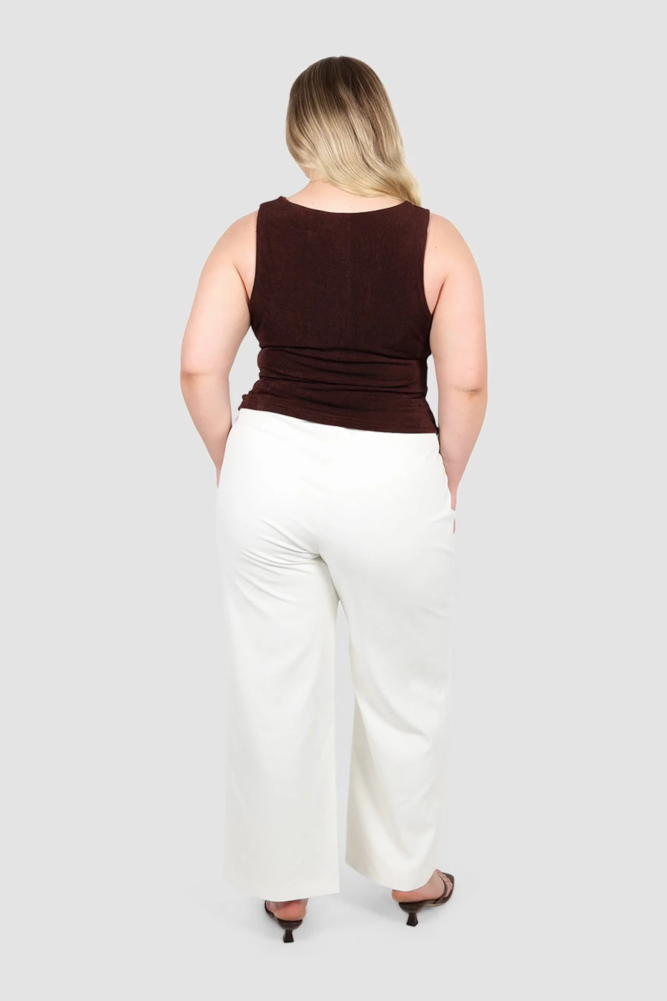IVES COWL NECK TOP CHOC - Image 9