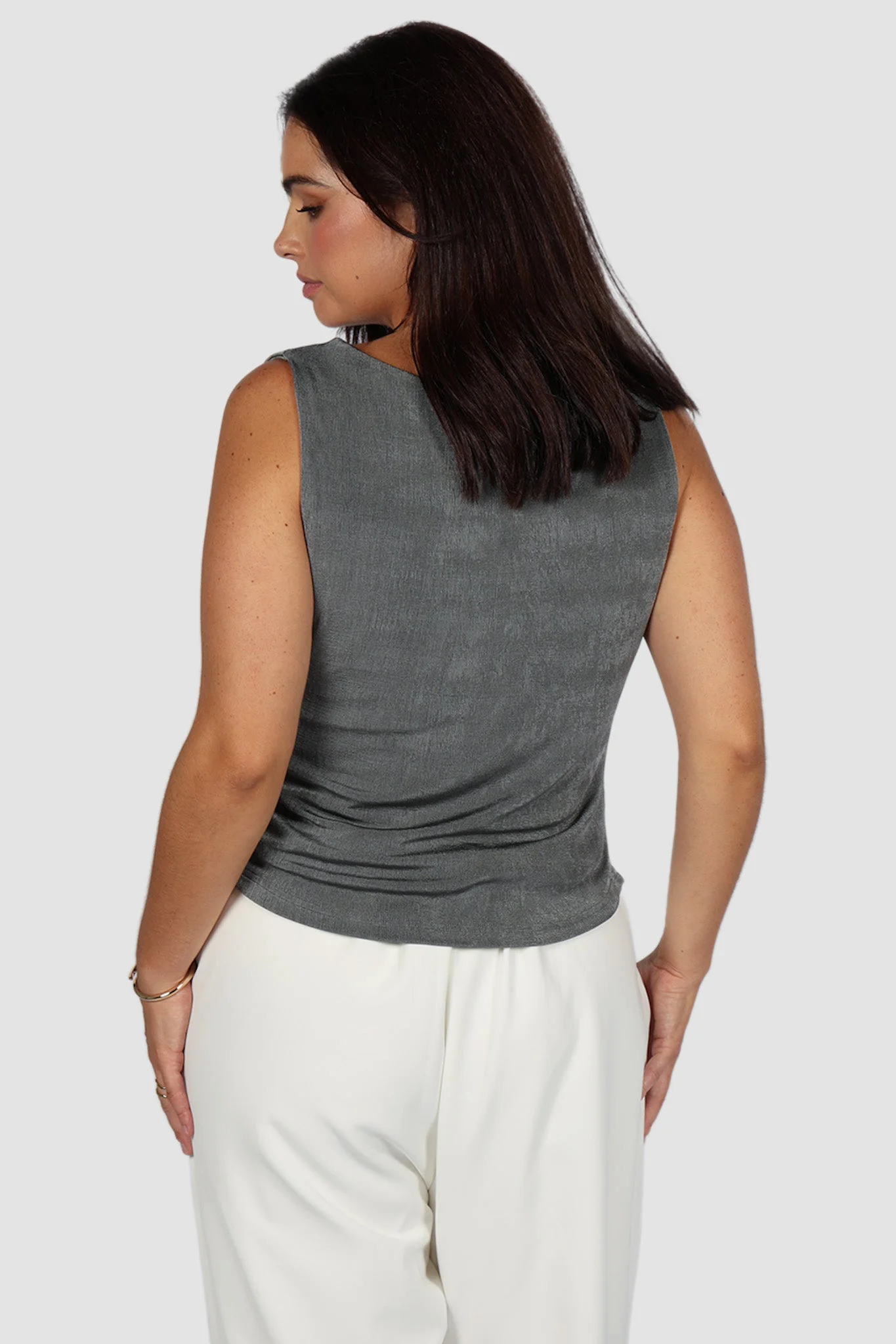 IVES COWL NECK TOP GUNMETAL - Image 13