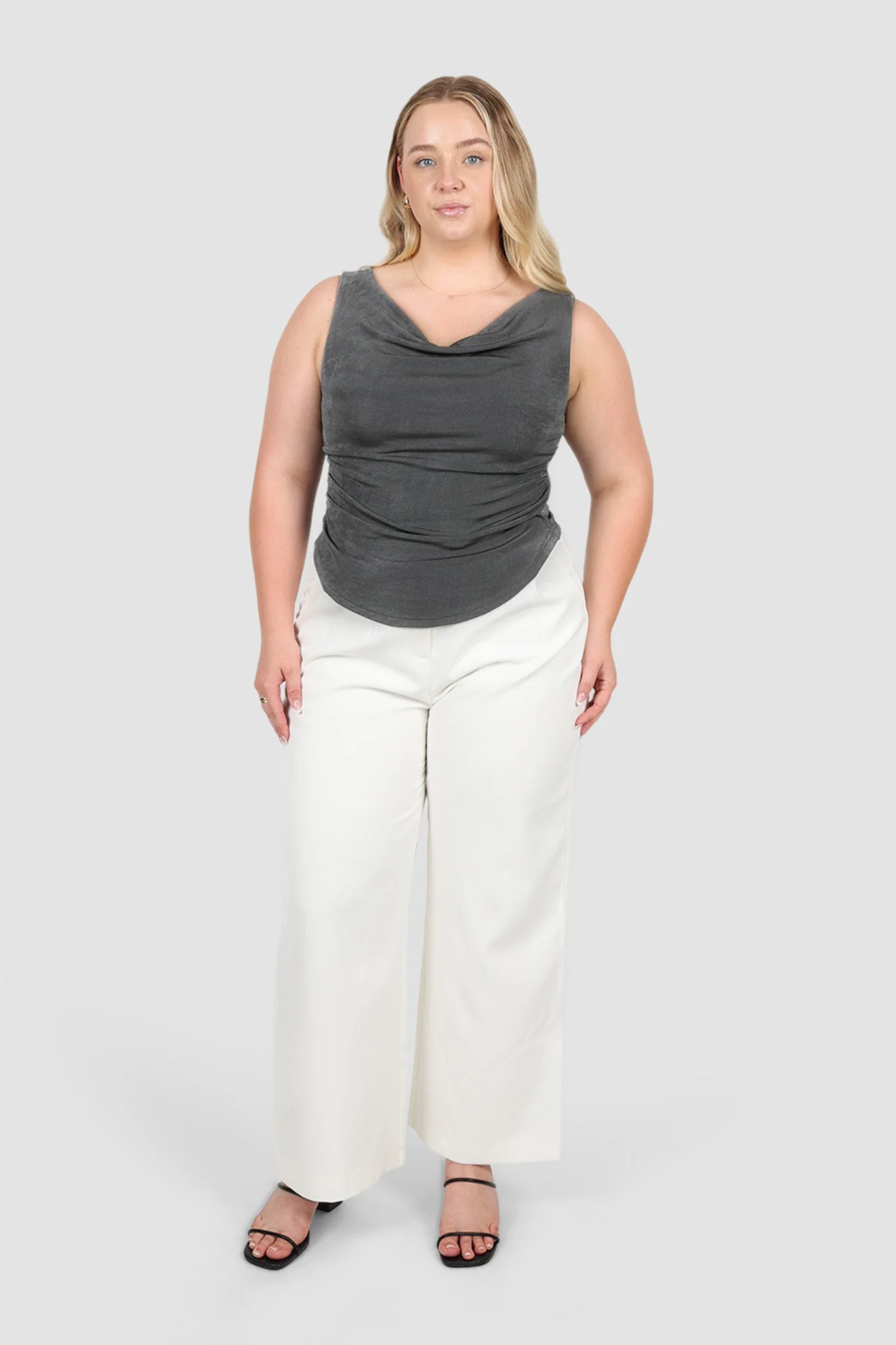 IVES COWL NECK TOP GUNMETAL - Image 18