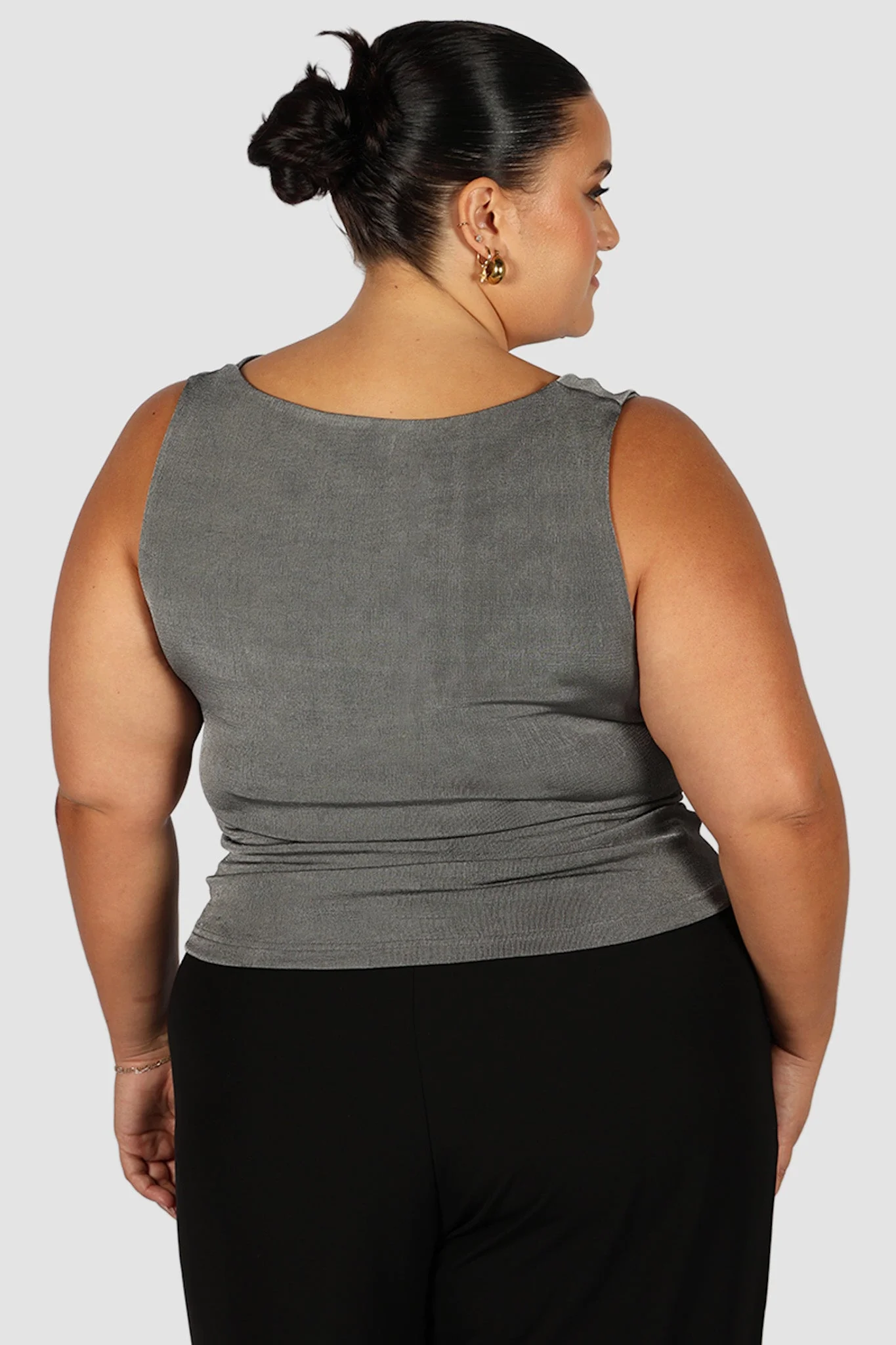 IVES COWL NECK TOP GUNMETAL - Image 3