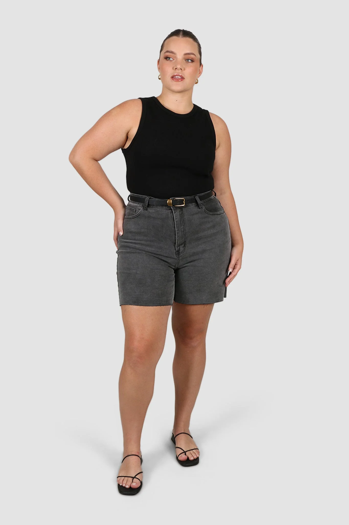 JAGGER DENIM SHORT GREY WASH - Image 2