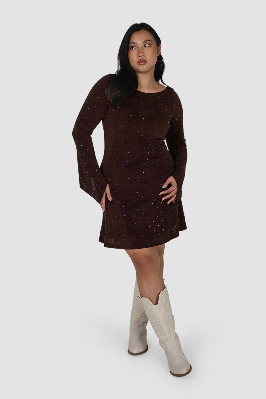 KENZIE MINI DRESS ESPRESSO SPARKLE