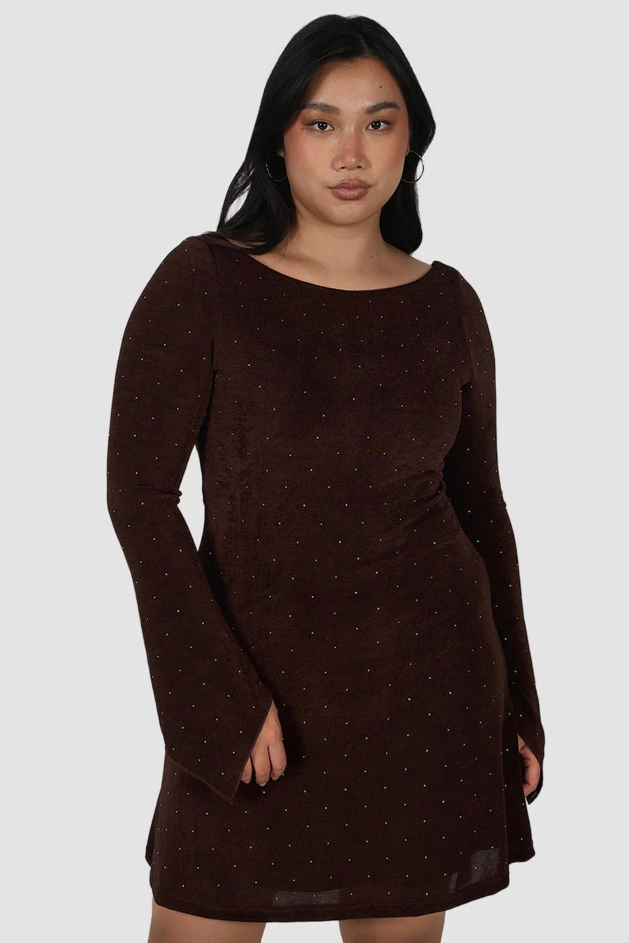 KENZIE MINI DRESS ESPRESSO SPARKLE - Image 3