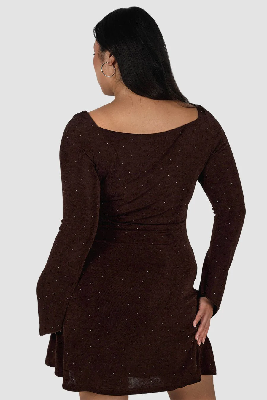 KENZIE MINI DRESS ESPRESSO SPARKLE - Image 5