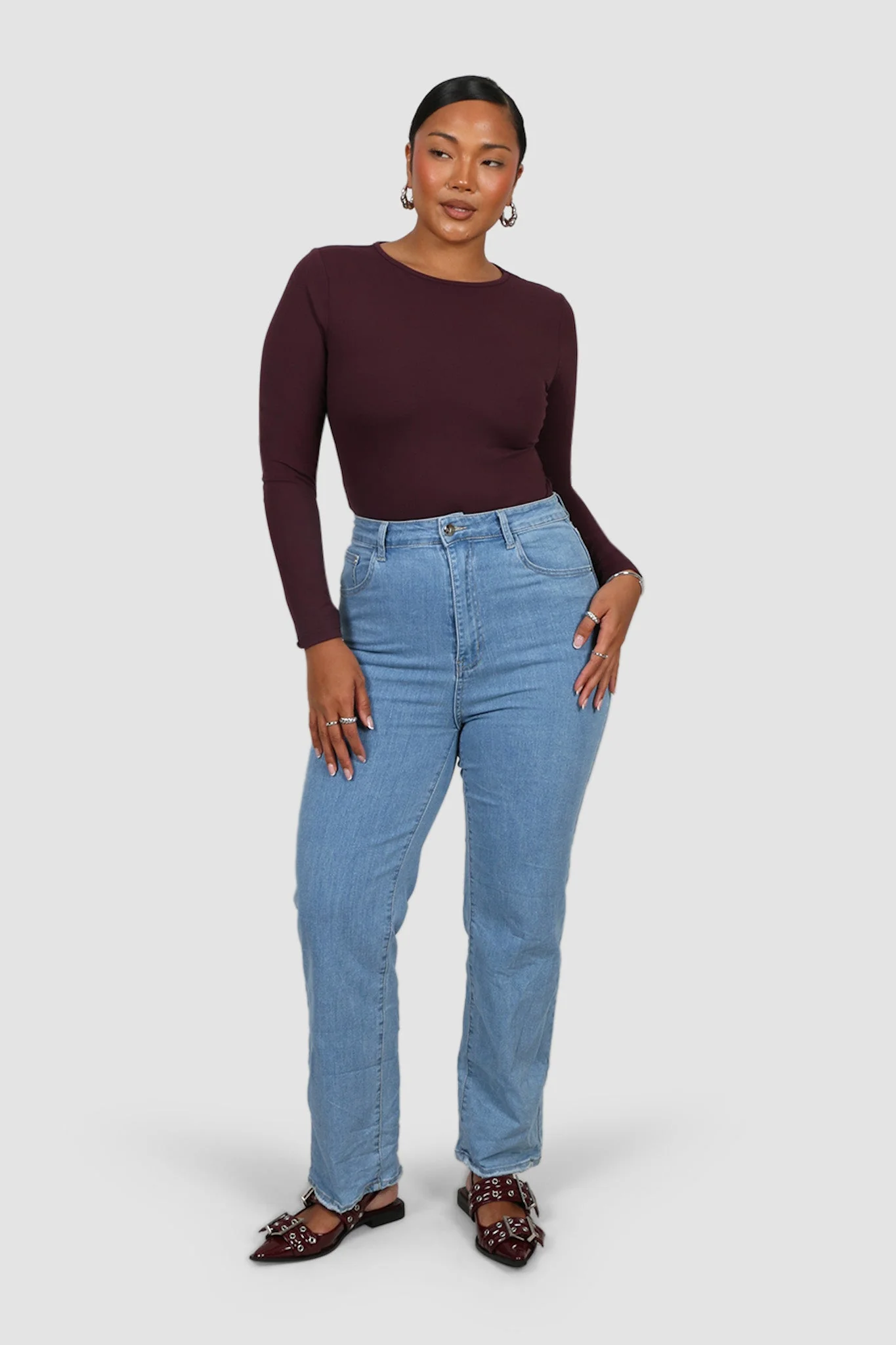 L/S BODYSUIT DEEP PLUM - Image 3