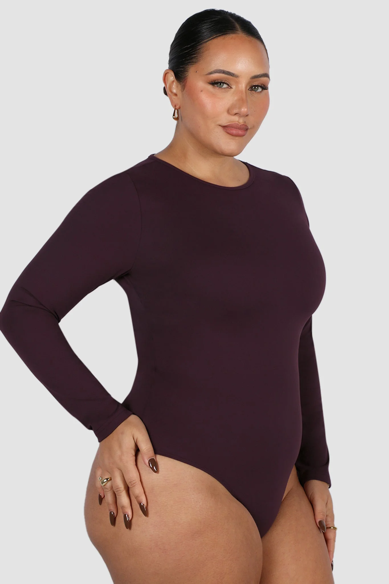 L/S BODYSUIT DEEP PLUM - Image 9