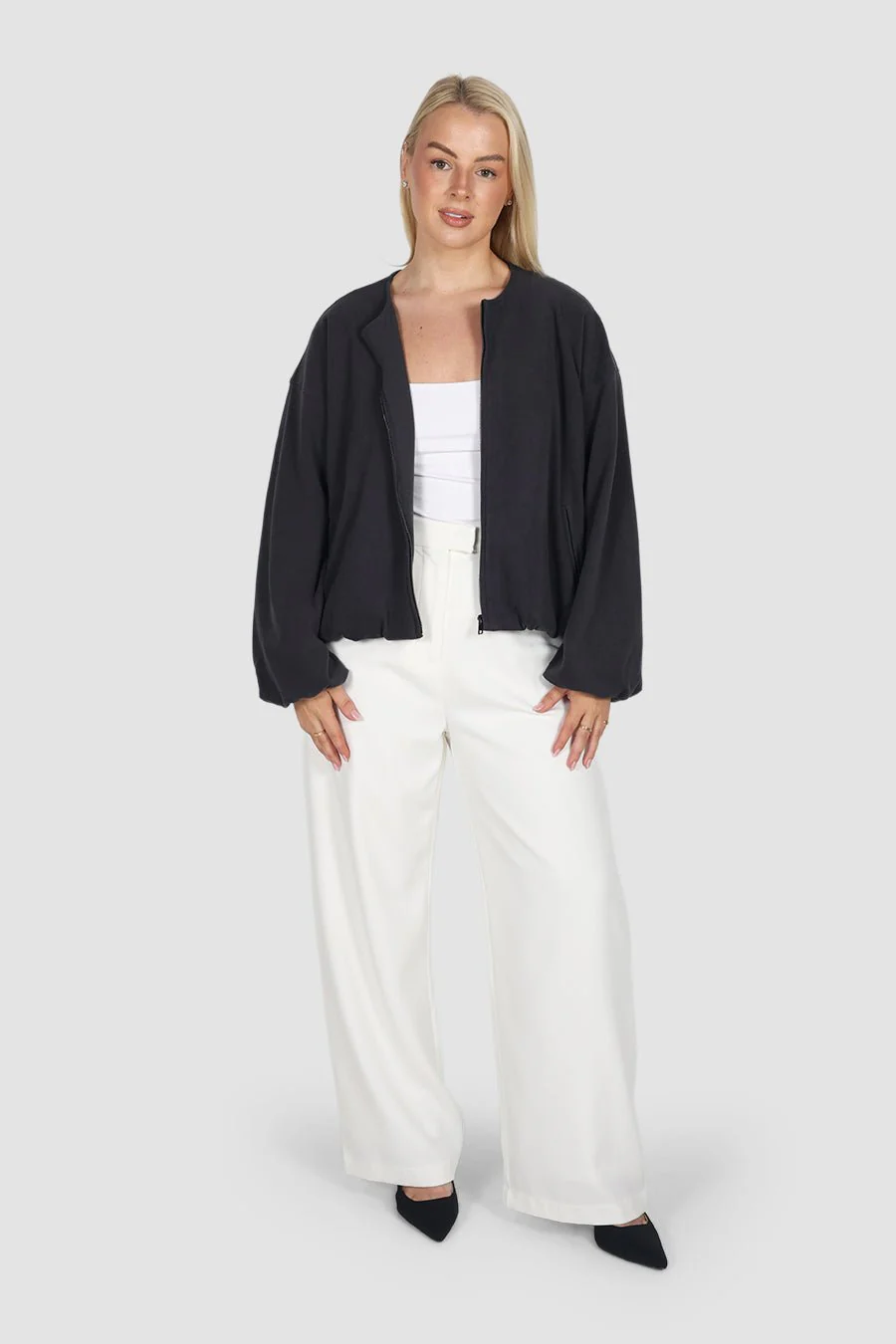 LAKIN BOMBER JACKET CHARCOAL - Image 3