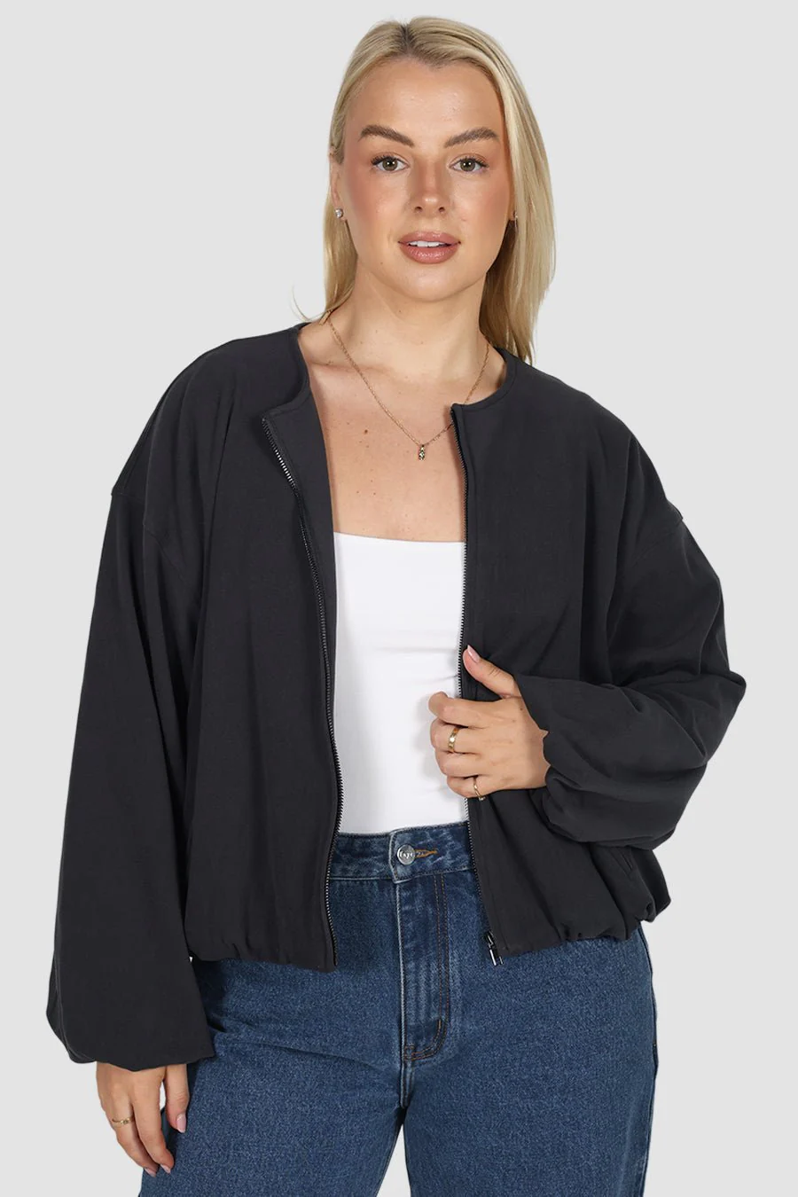 LAKIN BOMBER JACKET CHARCOAL - Image 5
