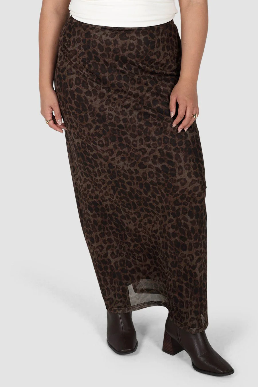 LALITA MAXI SKIRT CHOC LEOPARD - Image 3