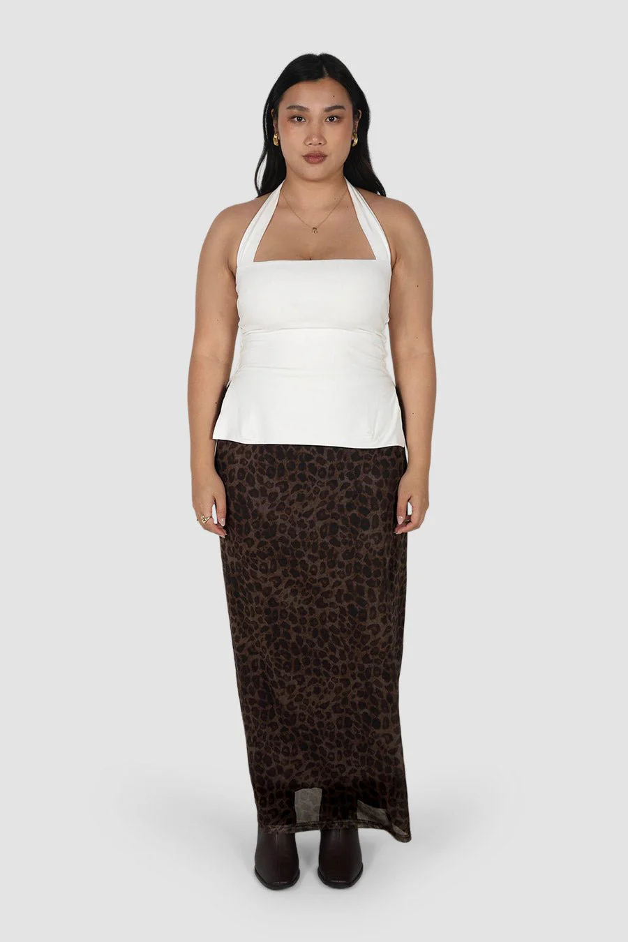 LALITA MAXI SKIRT CHOC LEOPARD - Image 4