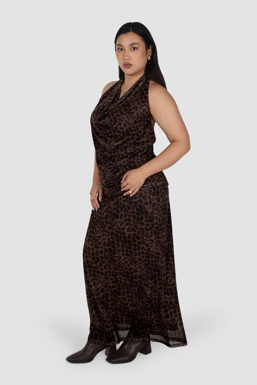 LALITA MAXI SKIRT CHOC LEOPARD - Image 5
