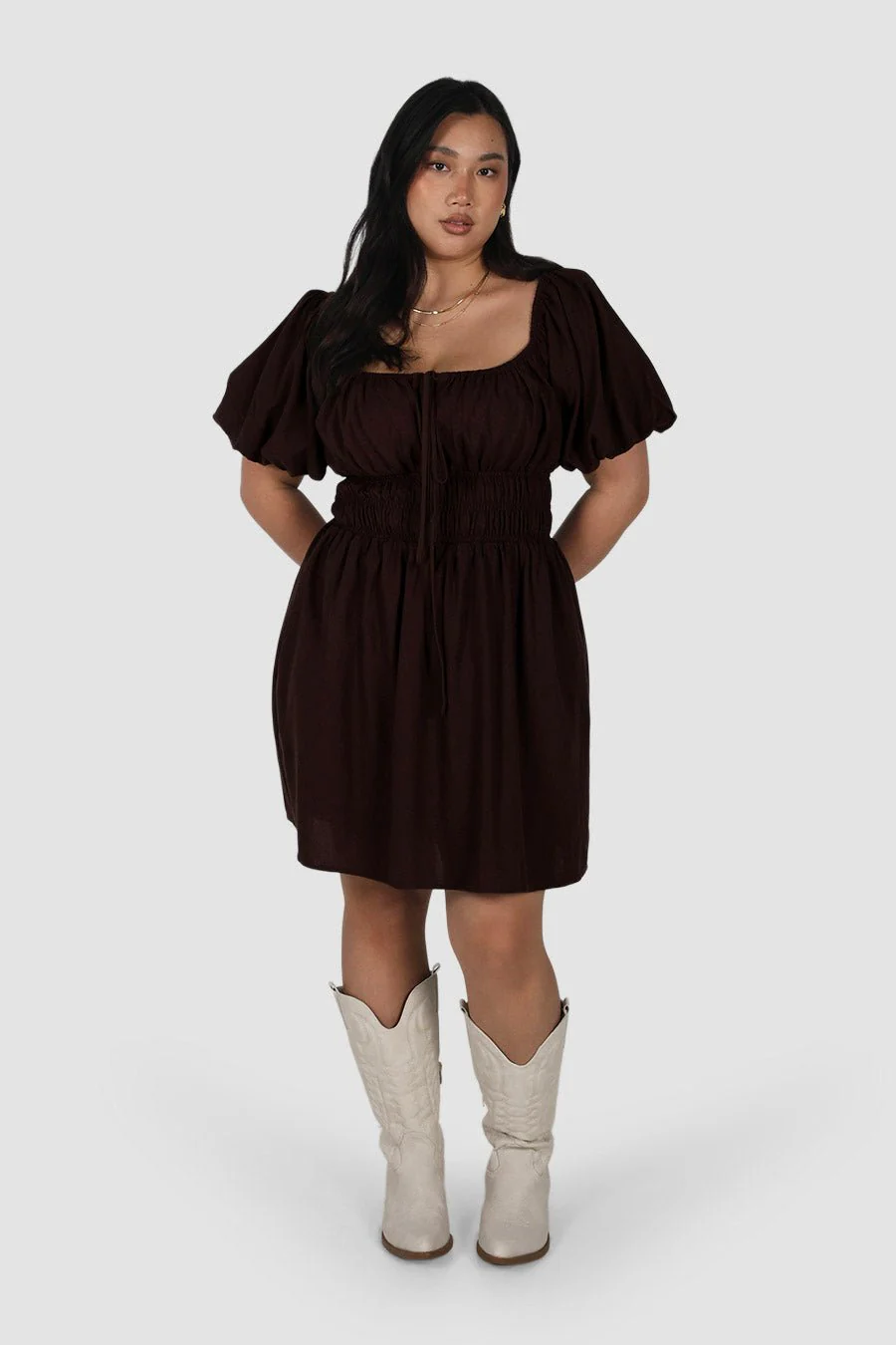LUMA MINI DRESS ESPRESSO